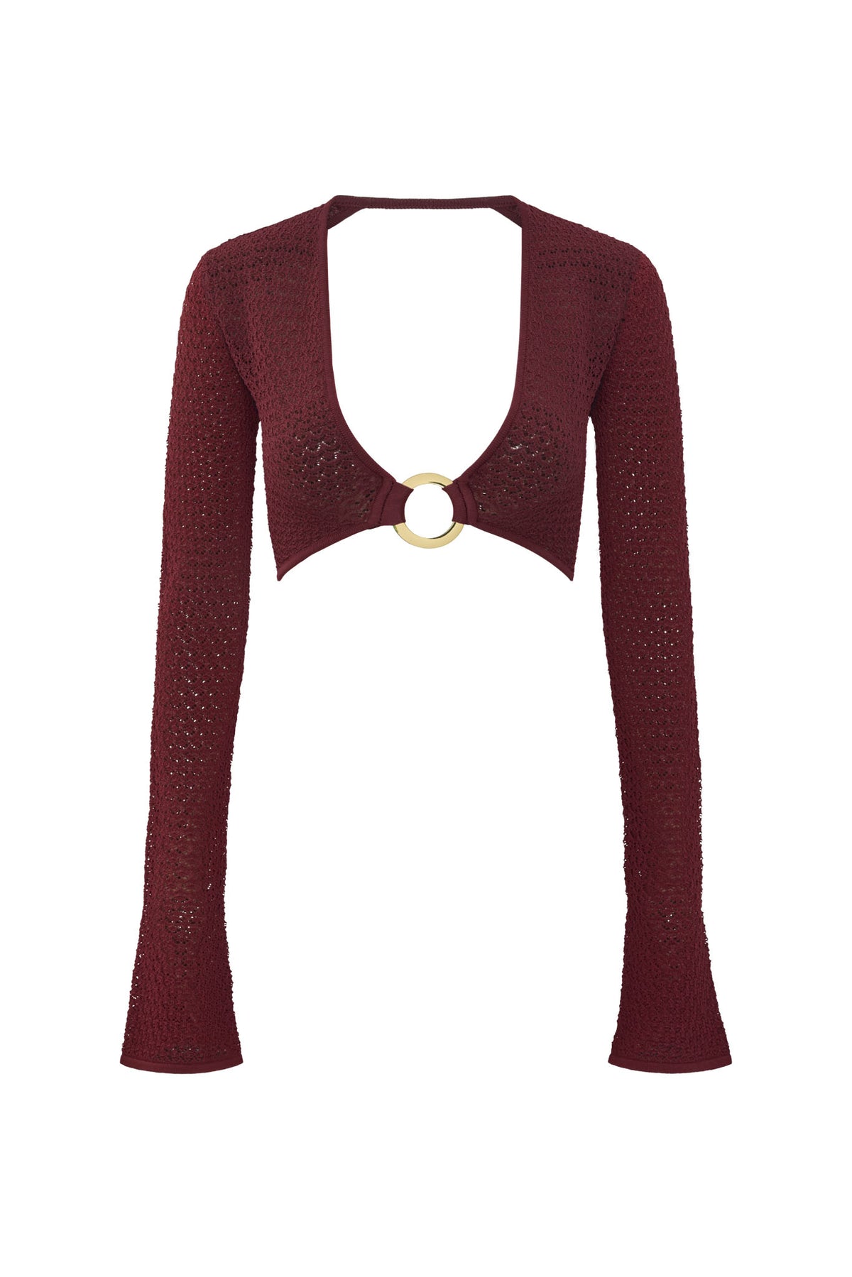 Montego Crop Top - Deep Burgundy Lace Crochet