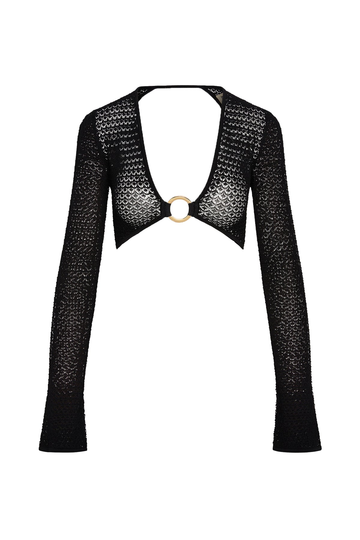 Montego Crop Top - Black Lace Crochet