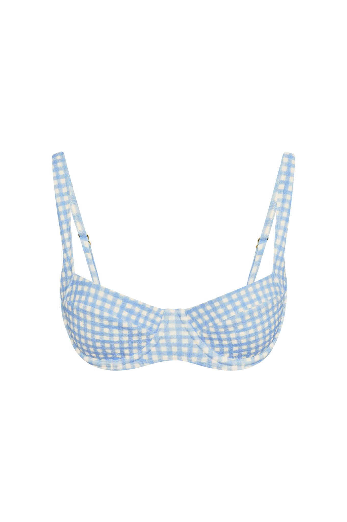 Sorrento Top - Sky Gingham