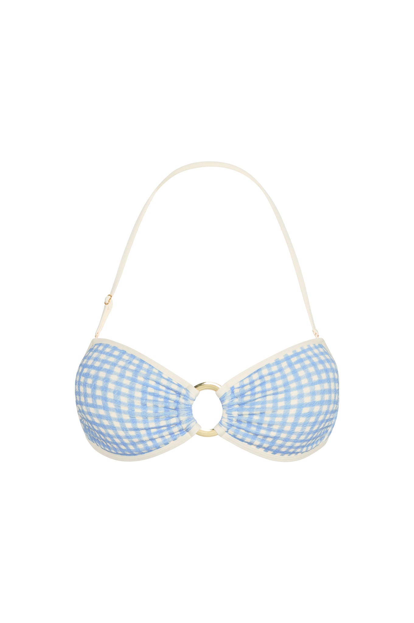 Costa Rica Top Colorblock - Sky Gingham