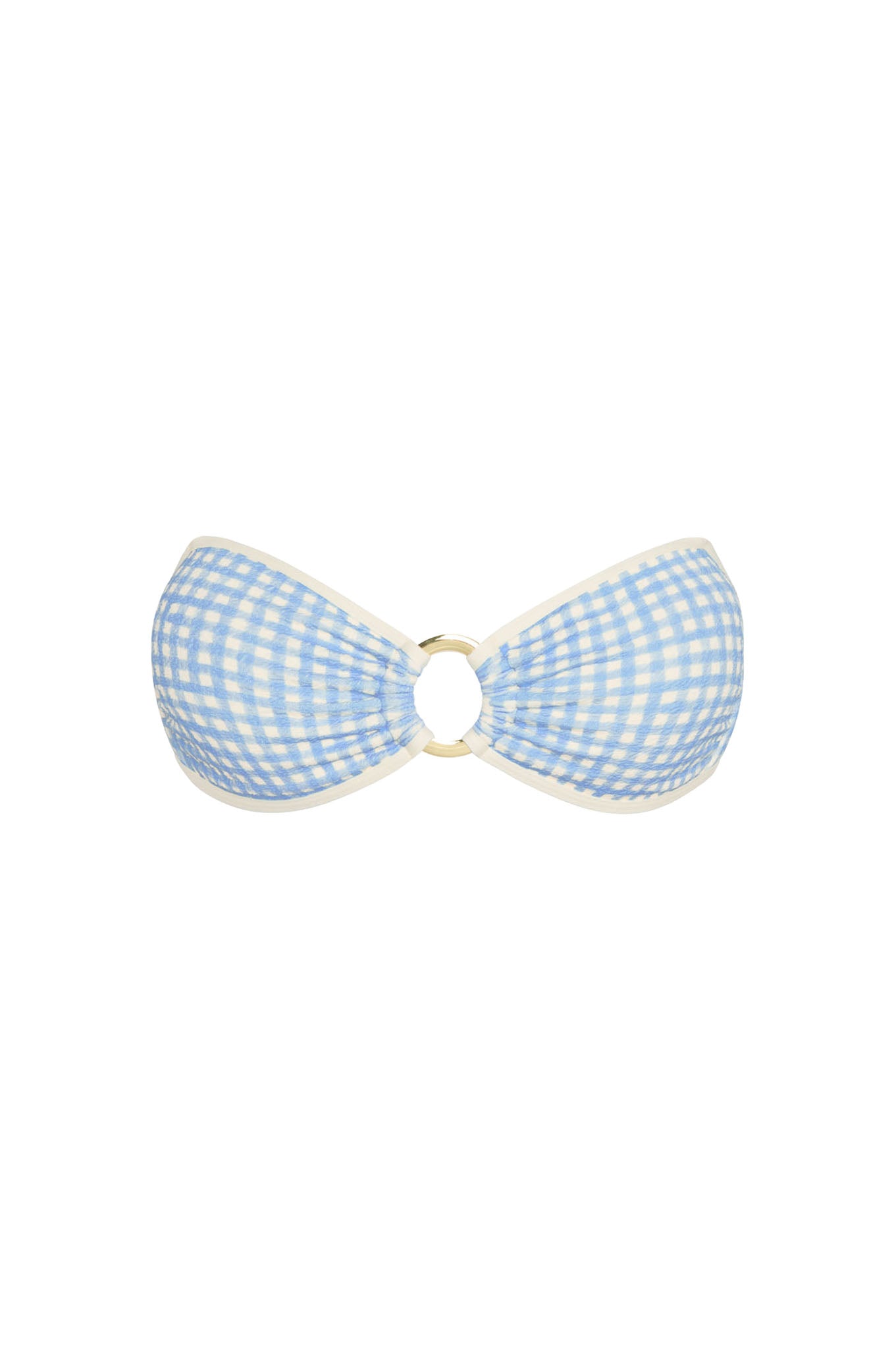 Costa Rica Top Colorblock - Sky Gingham