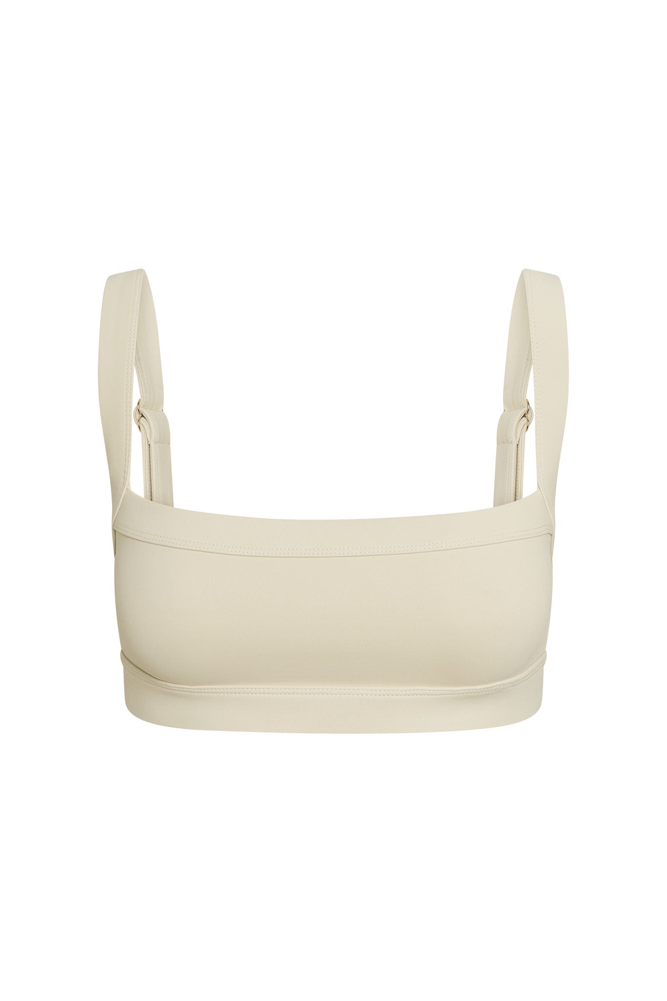 Cream seamless square-neck bralette with wide adjustable straps