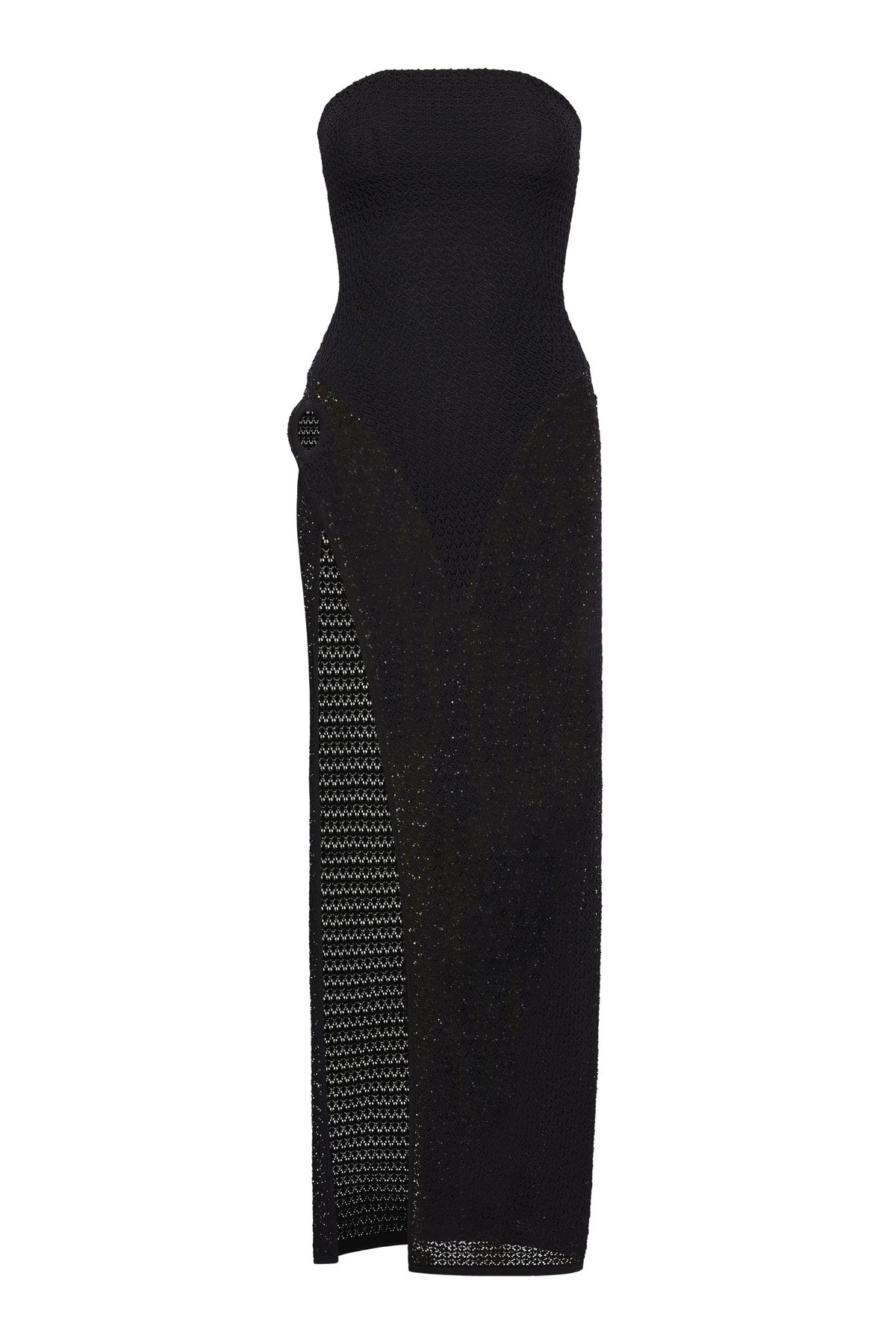 Palermo Strapless Dress - Black Lace Crochet