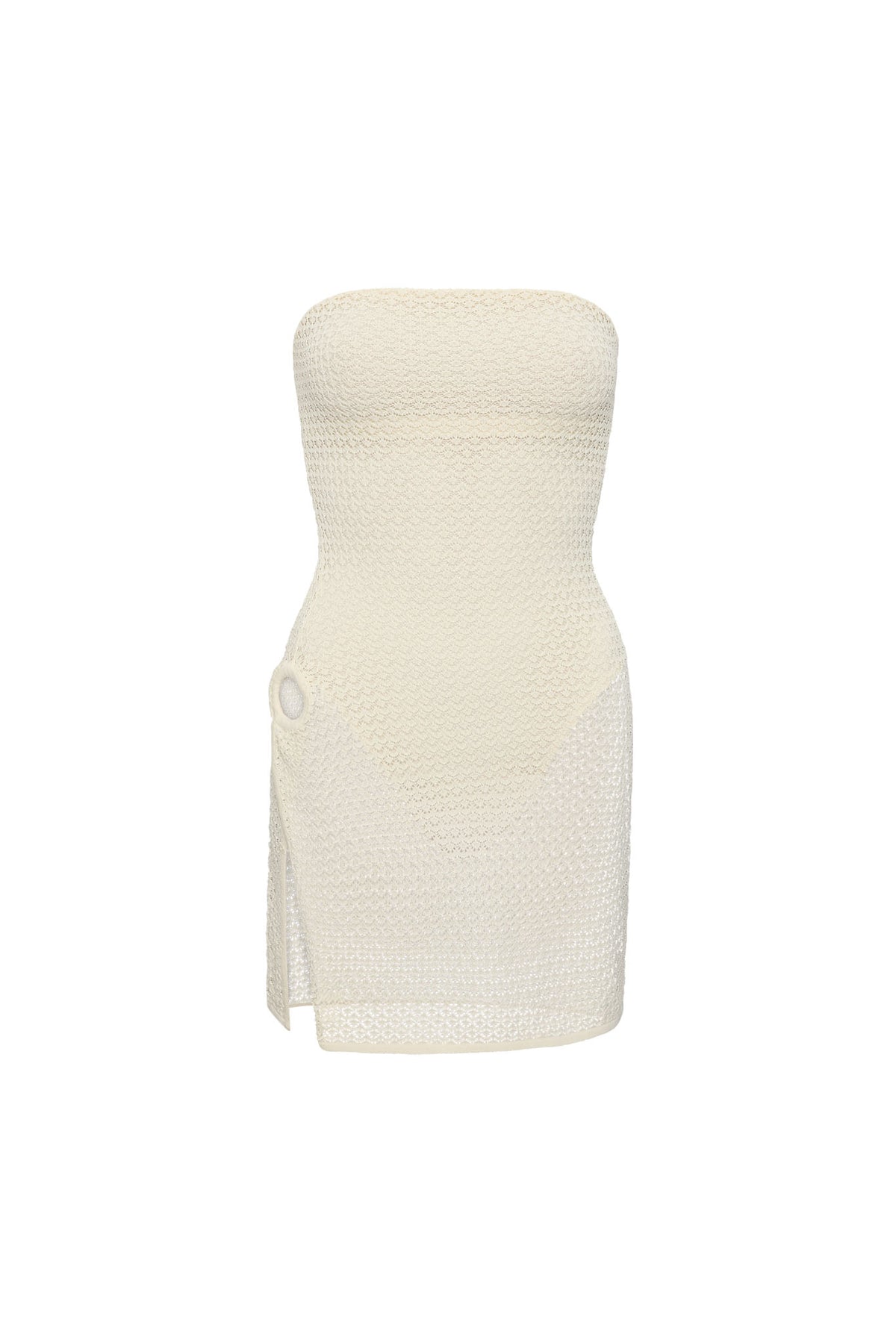 Palermo Strapless Mini Dress - Ivory Lace Crochet