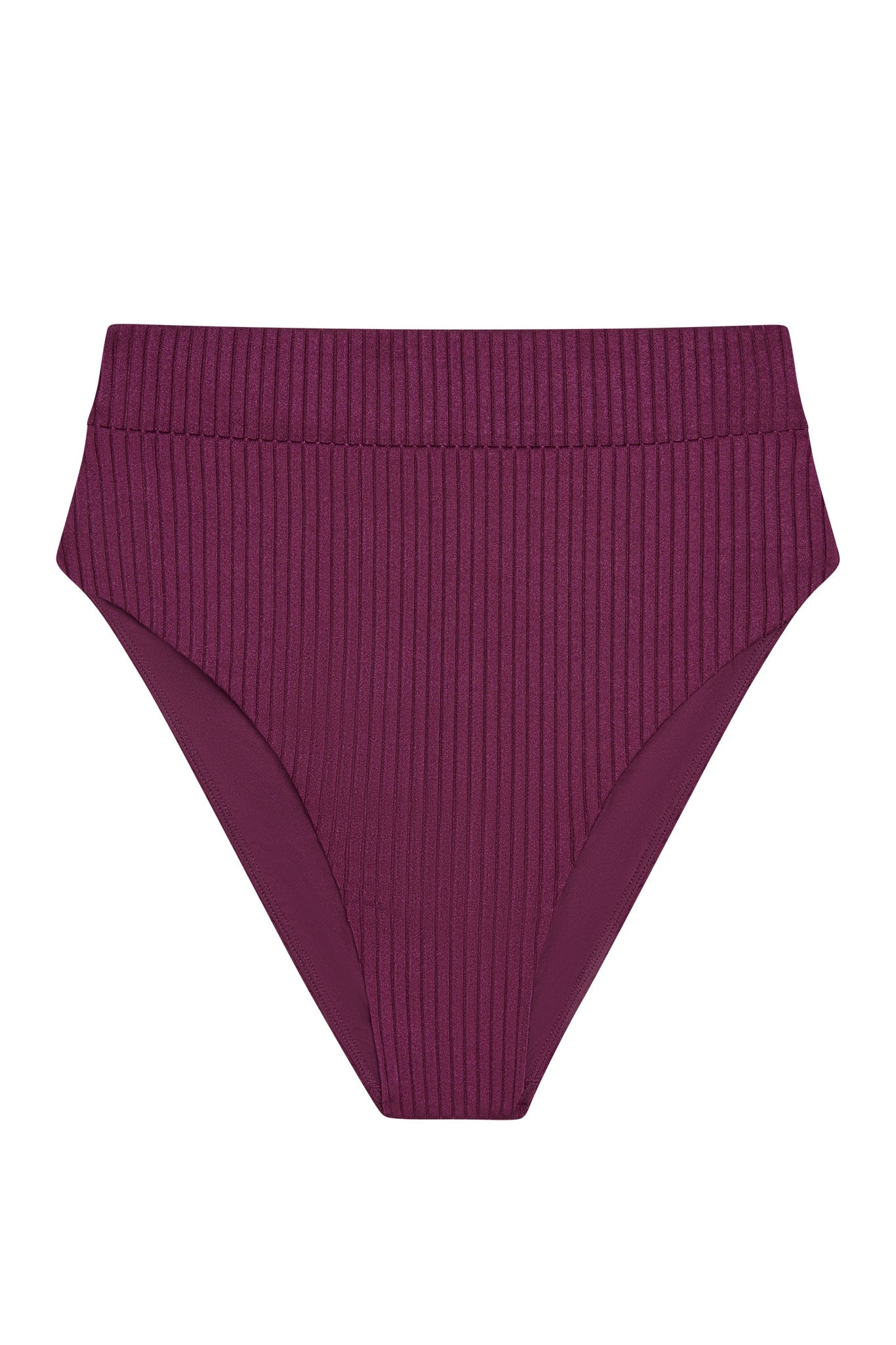 Sorrento Bottom - Eggplant Wide Rib – Monday Swimwear Sorrento Bottom - Eggplant Wide Rib – Monday Swimwear