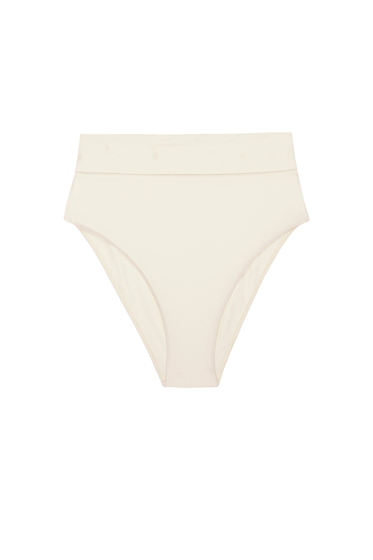 Front view of Sorrento Bottom in ivory showcasing high-waisted fit and moderate coverage against a white background
