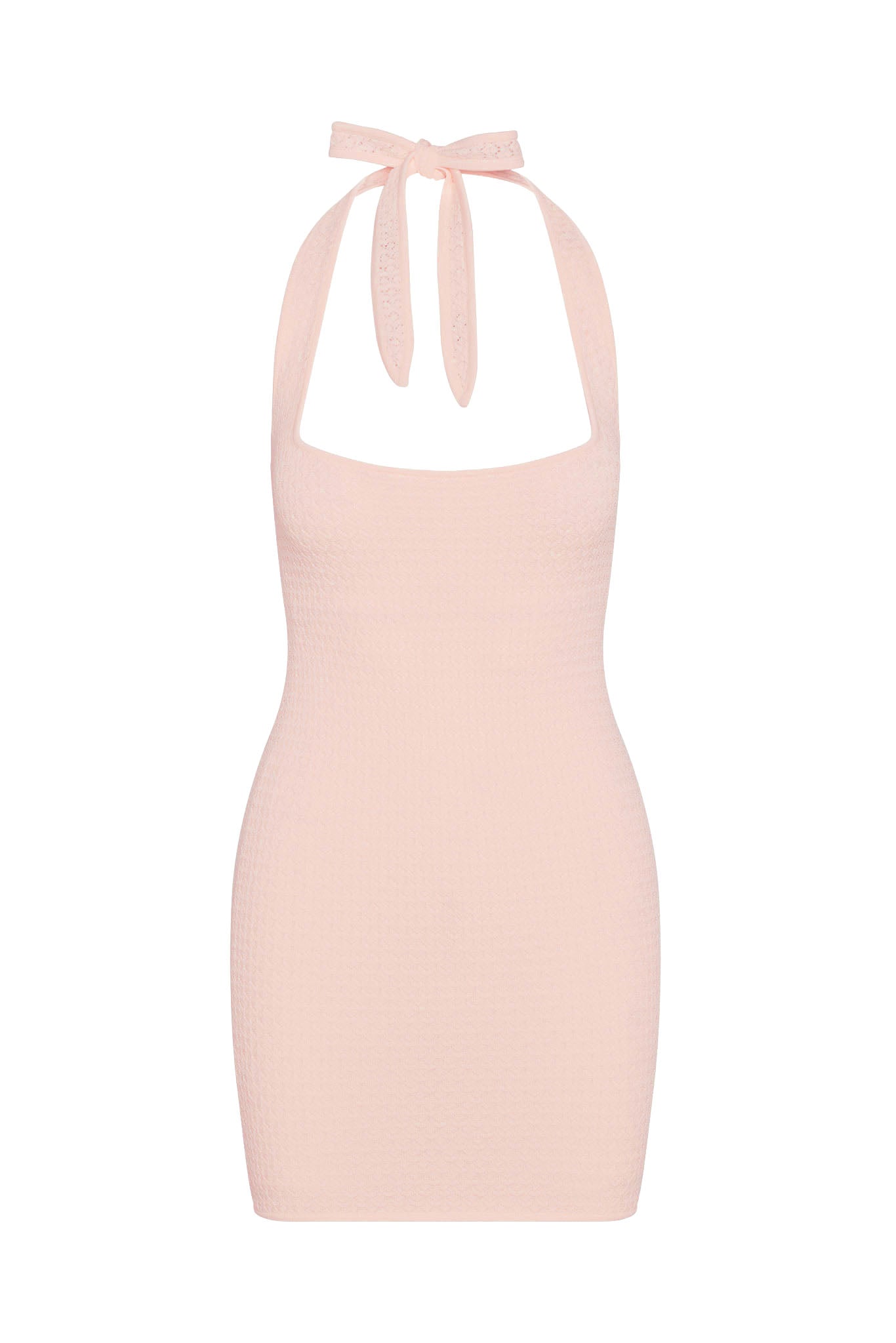 Waikiki Mini Dress - Powder Pink Lace Crochet