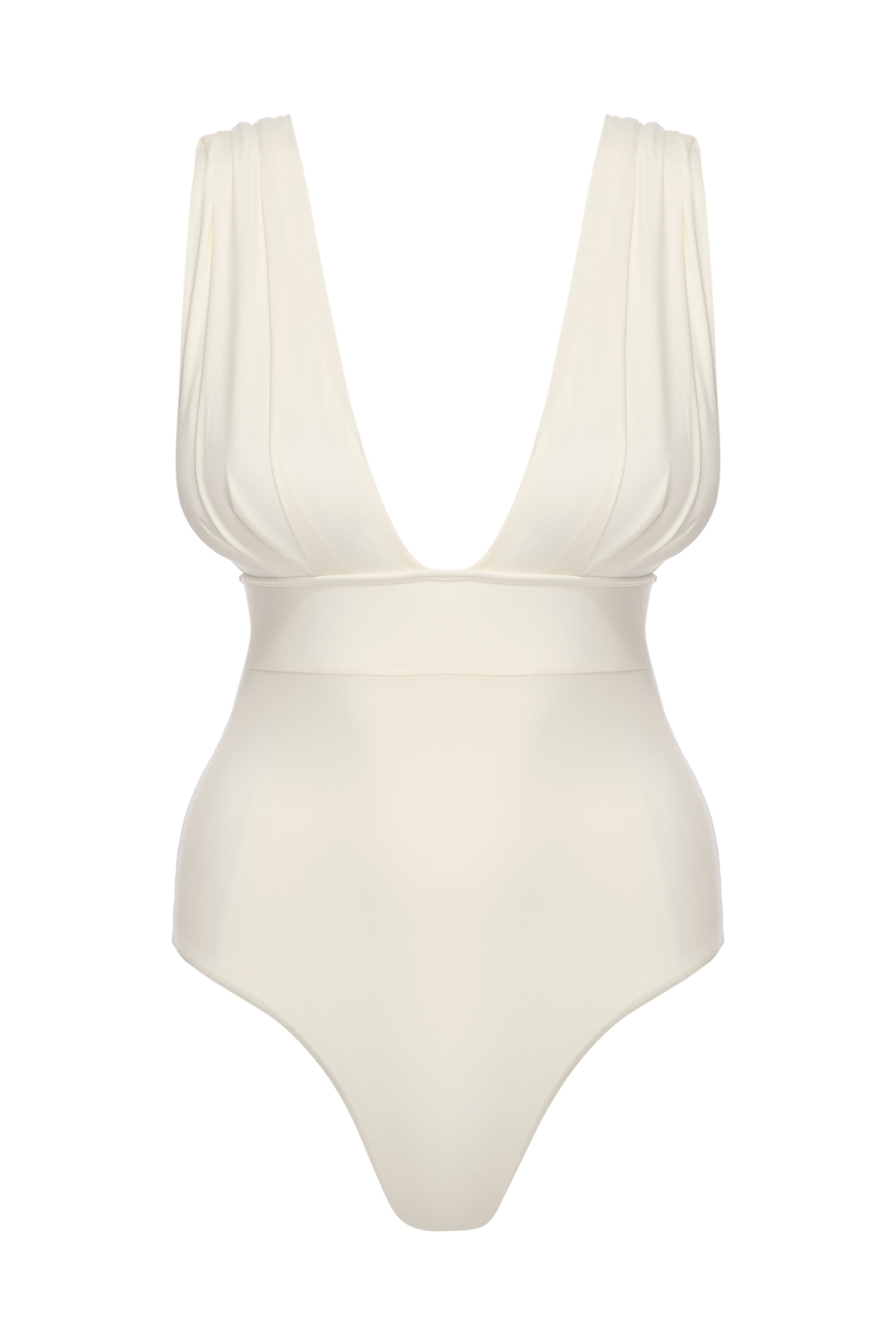 Full Size Two-Tone Plunge One-Piece Swimsuit