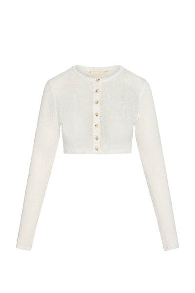 Genoa Cardigan - Ivory Open Jersey – Monday Swimwear