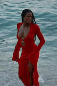 Montego Dress - Chili Pepper Lace Crochet