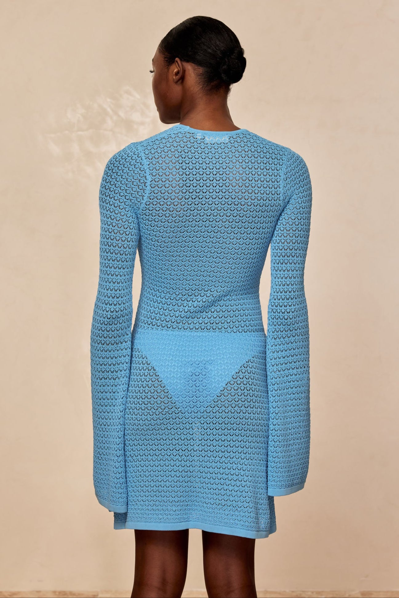 Montego Mini Dress - Ibiza Blue Lace Crochet