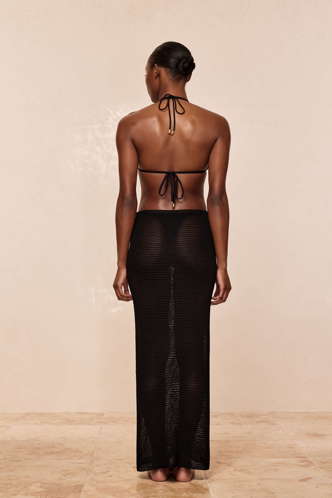 Fontelina Midi Skirt - Black Treble Knit