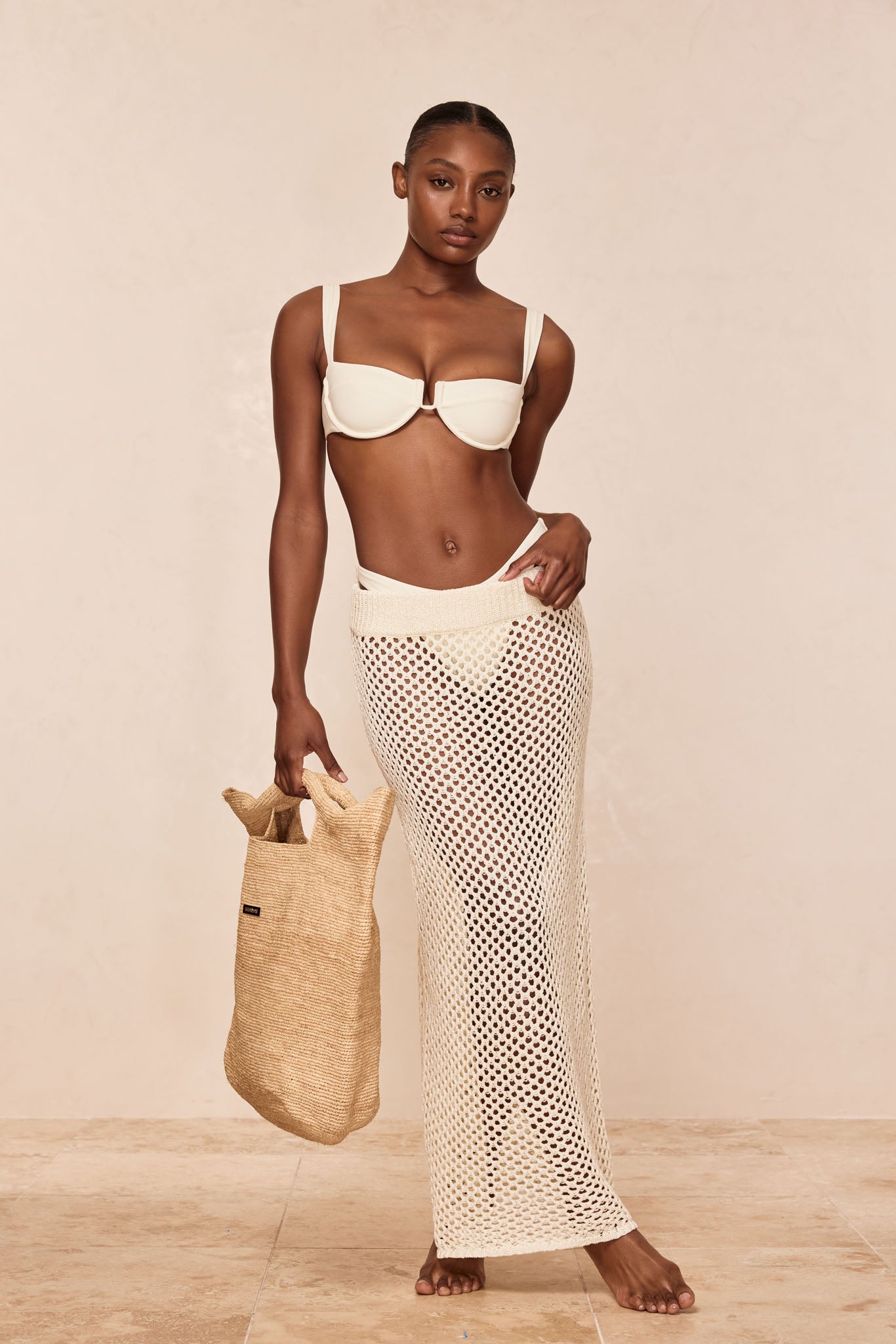 Cape May Skirt - Ivory Crochet – Monday Swimwear