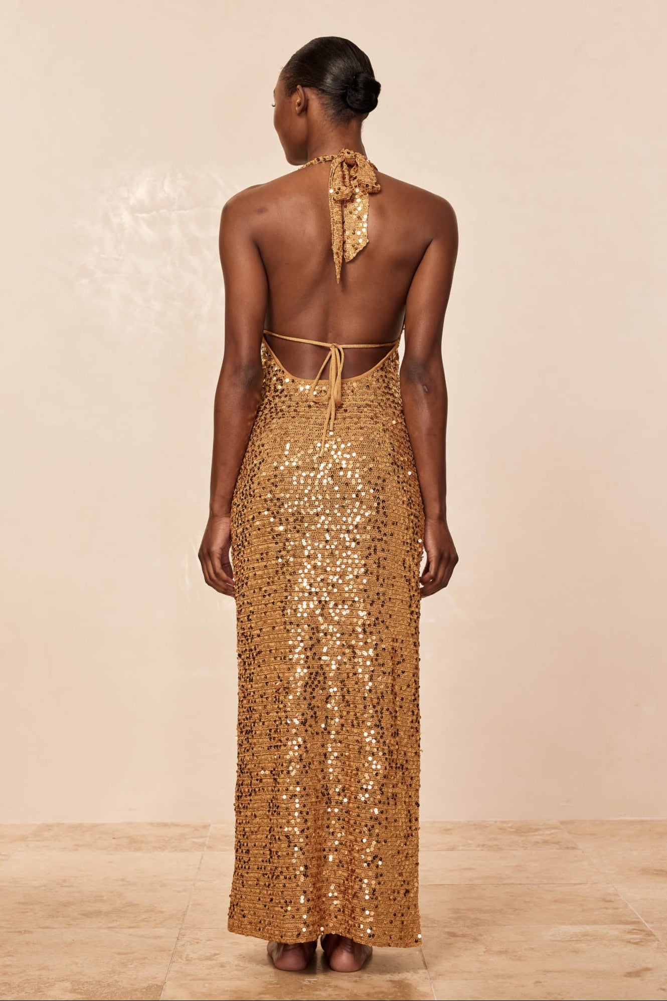 Catania Dress - Antique Gold Sequin Monday Swimwear Catania Dress - Antique Gold Sequin Monday Swimwear