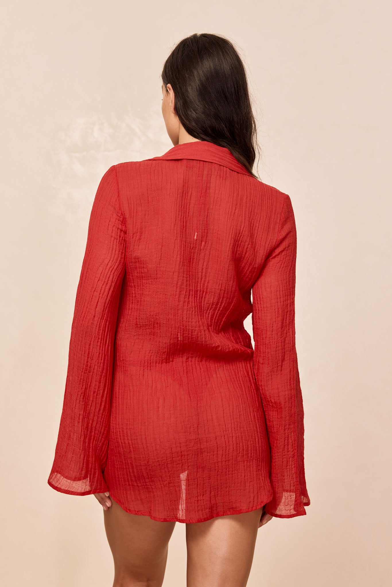 Grenada Tunic - Cherry Crinkle Linen