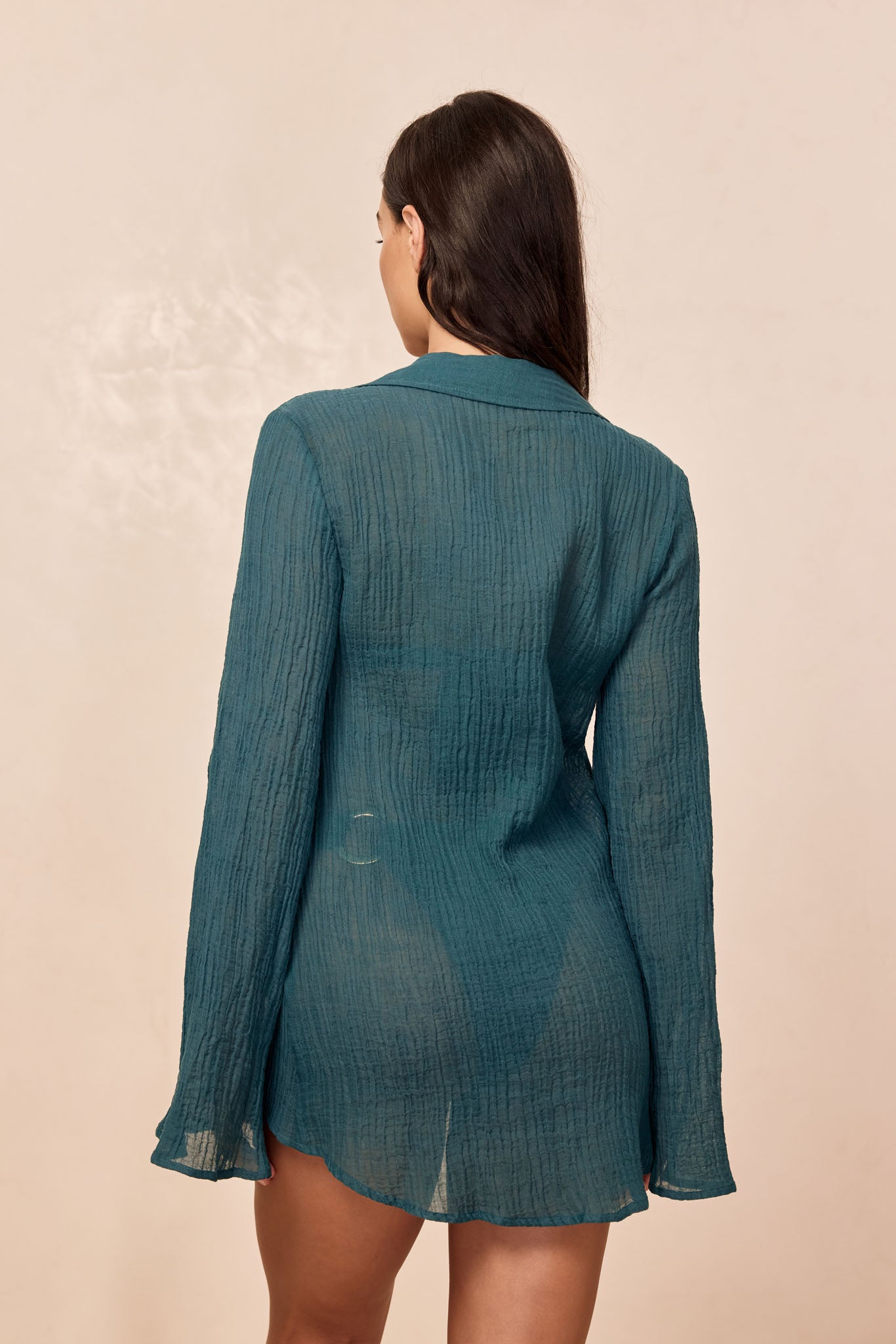 Grenada Tunic - Evergreen Crinkle Linen