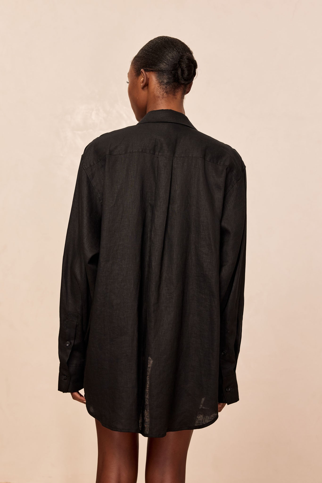 La Jolla Linen Shirt - Black Linen