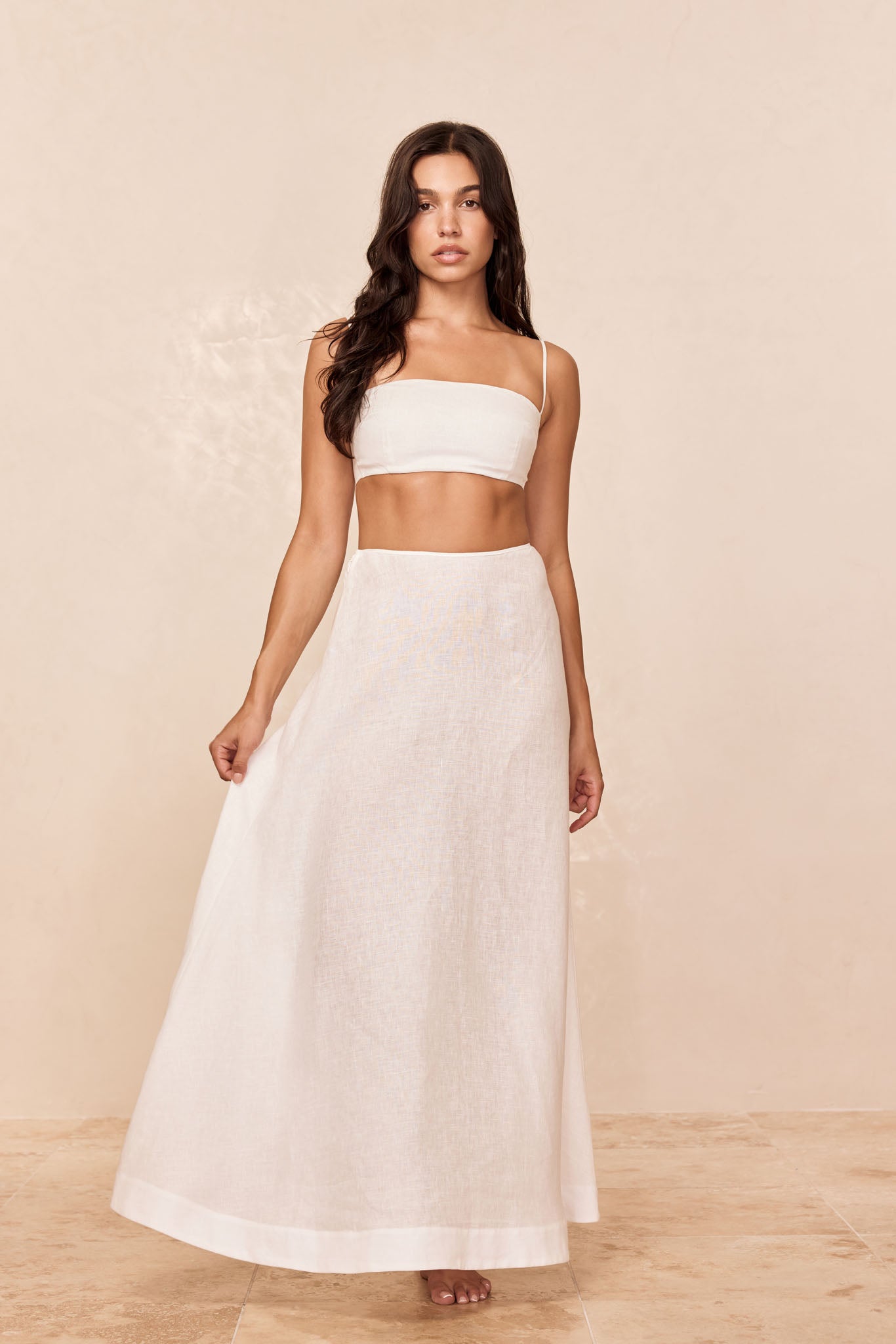San Diego Skirt - White Linen