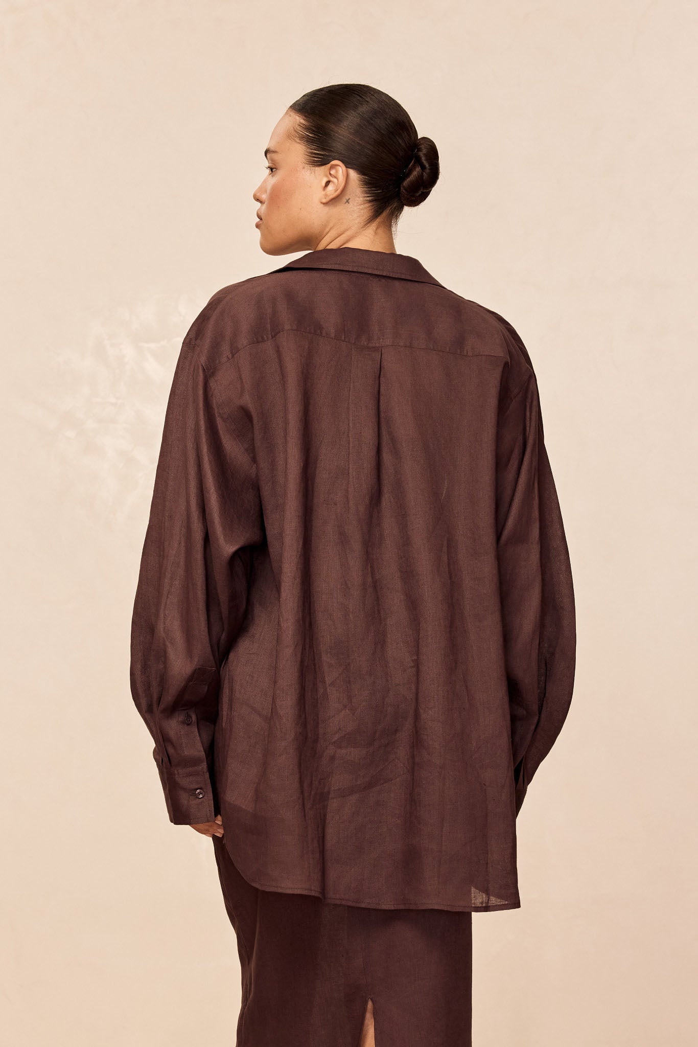 La Jolla Linen Shirt - Espresso Linen
