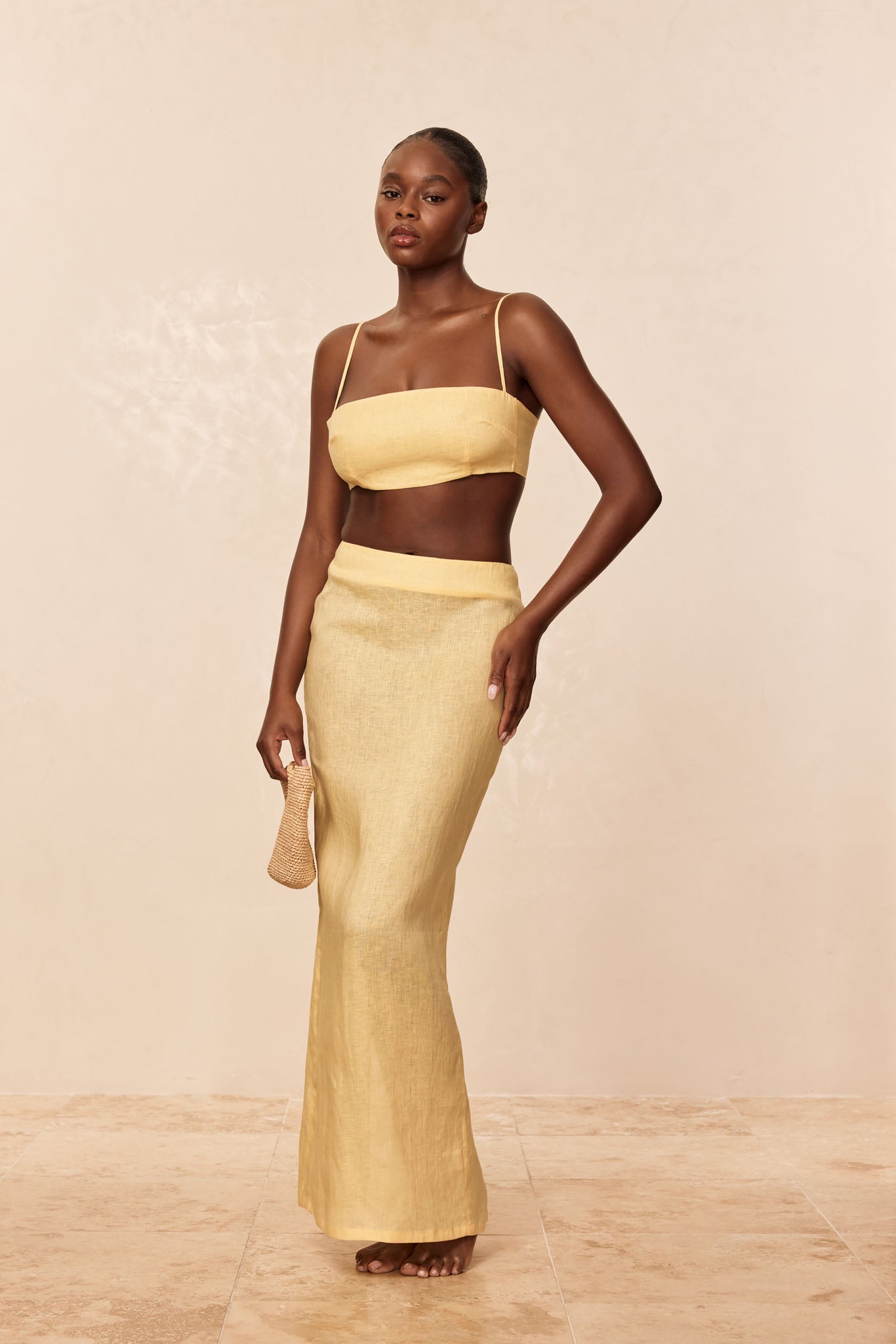 Fontelina Linen Skirt - Honey