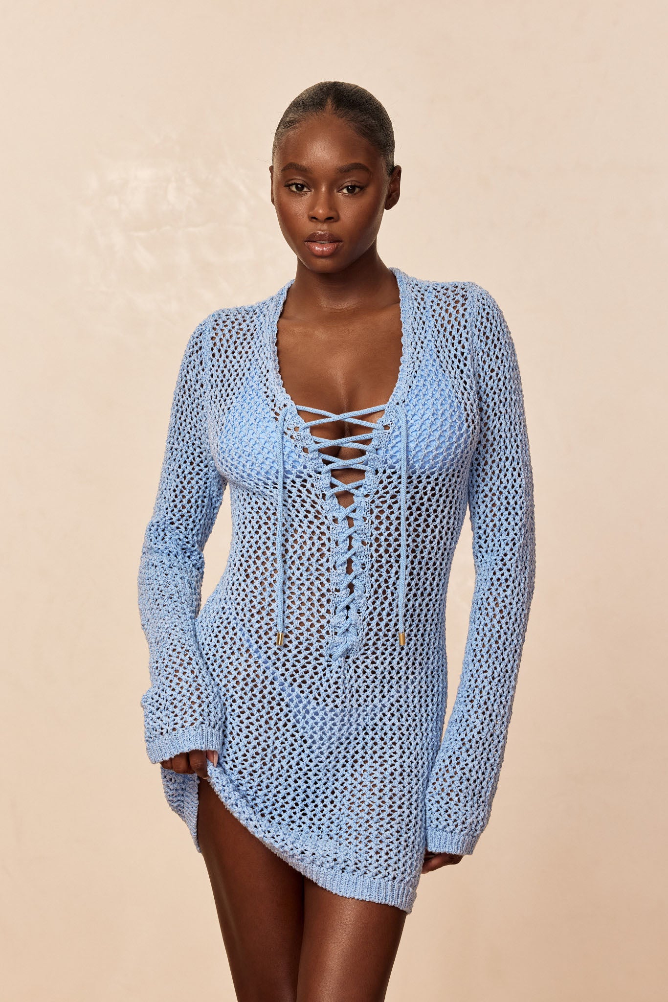 Corossol Mini Dress - Sky Petit Crochet – Monday Swimwear