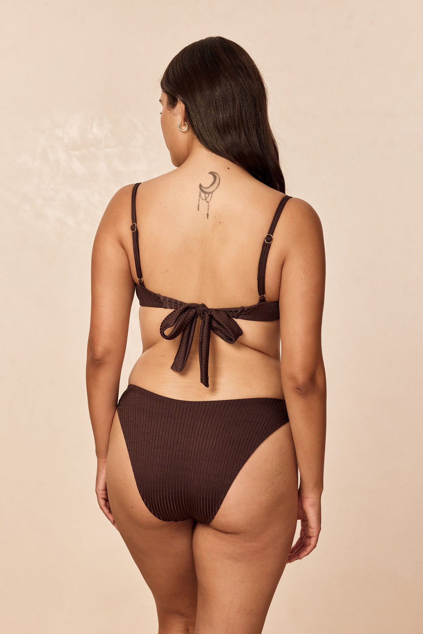 Seychelles Bottom - Espresso Wide Rib (Modest Coverage)