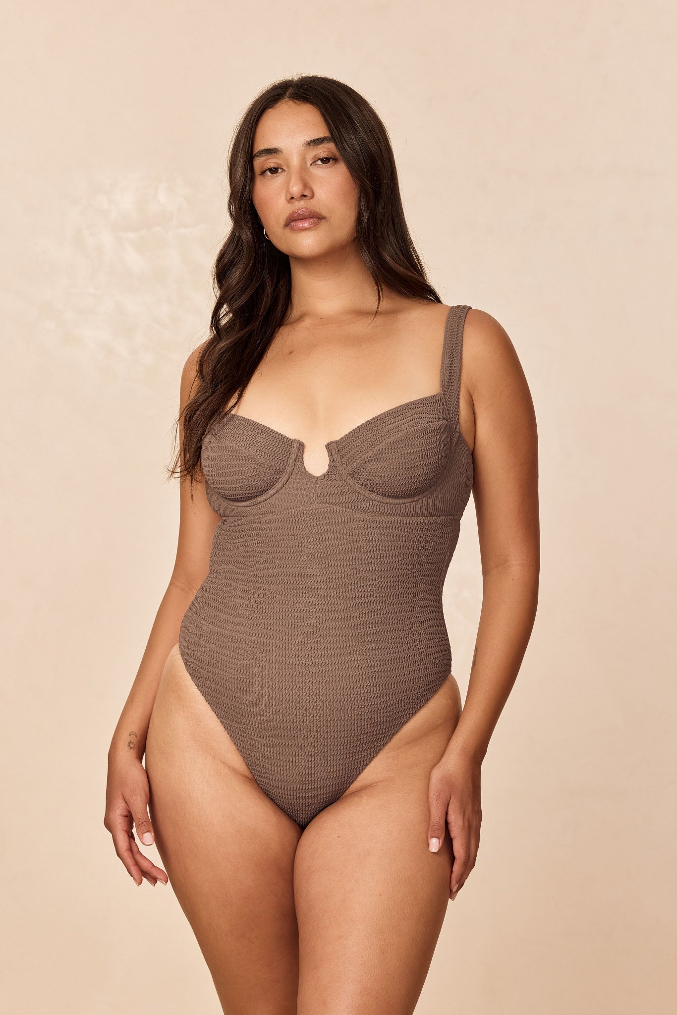 Clovelly One Piece - Stone Crinkle