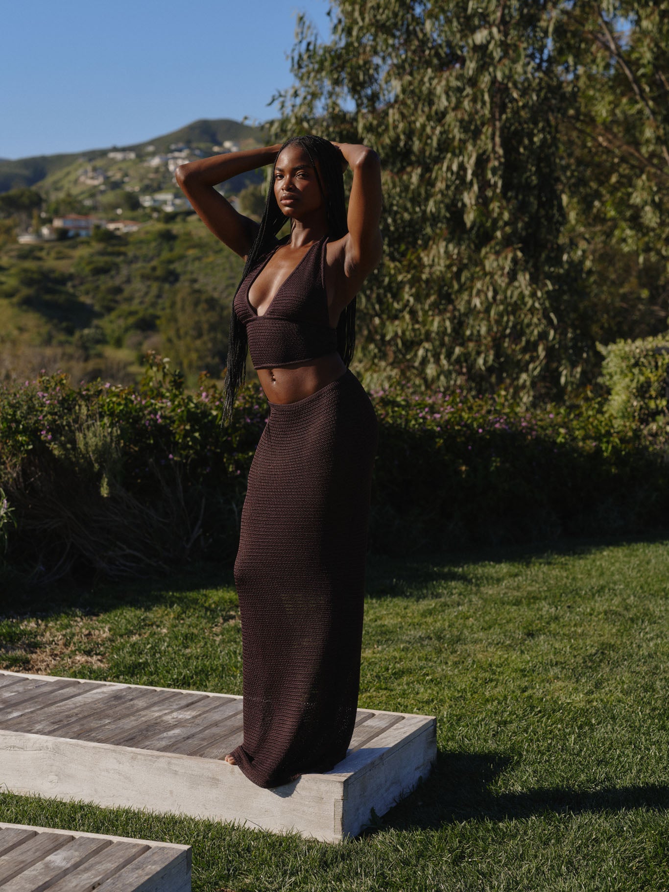 Fontelina Skirt - Espresso Treble Knit