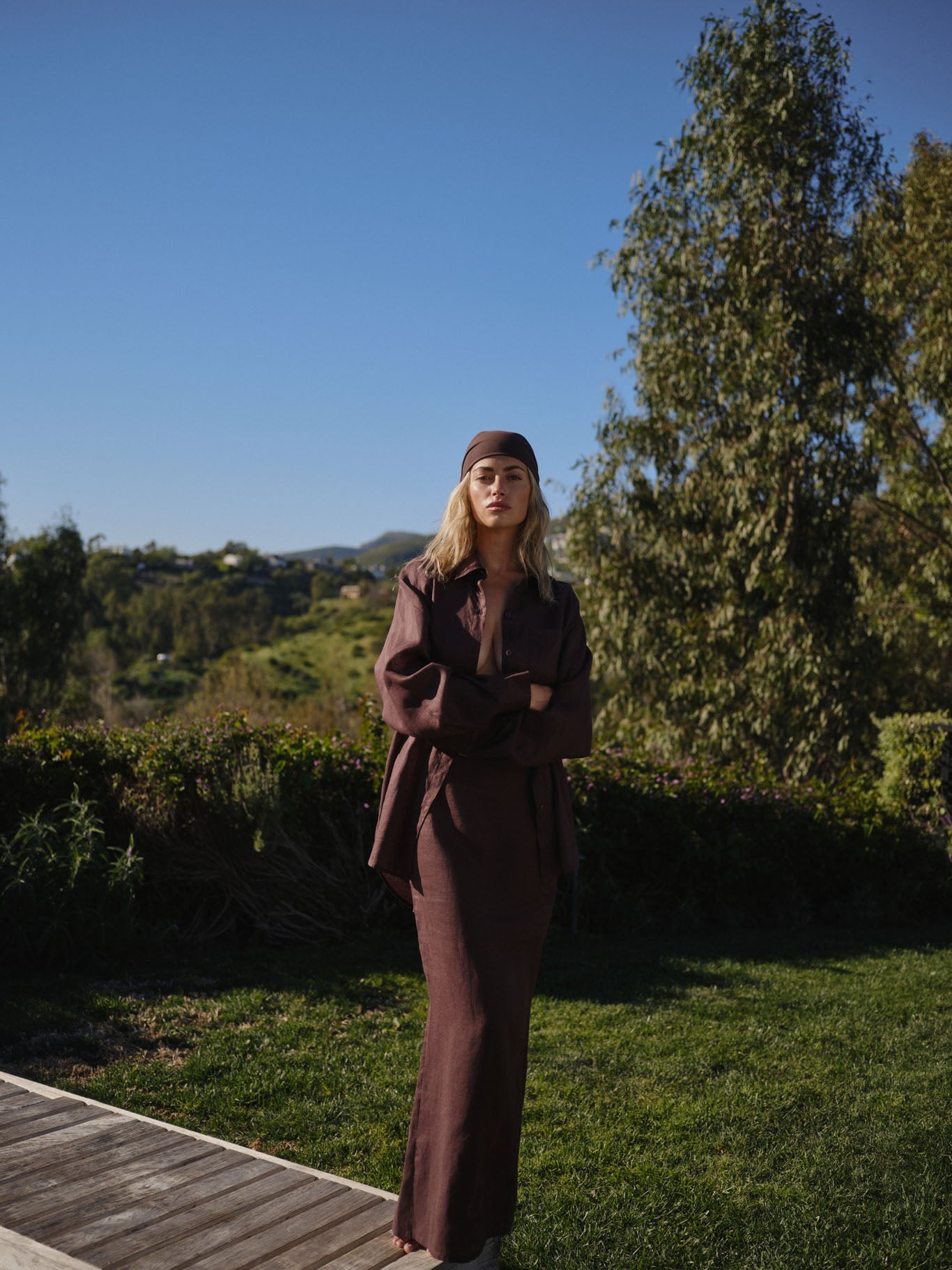 Fontelina Linen Skirt - Espresso Linen