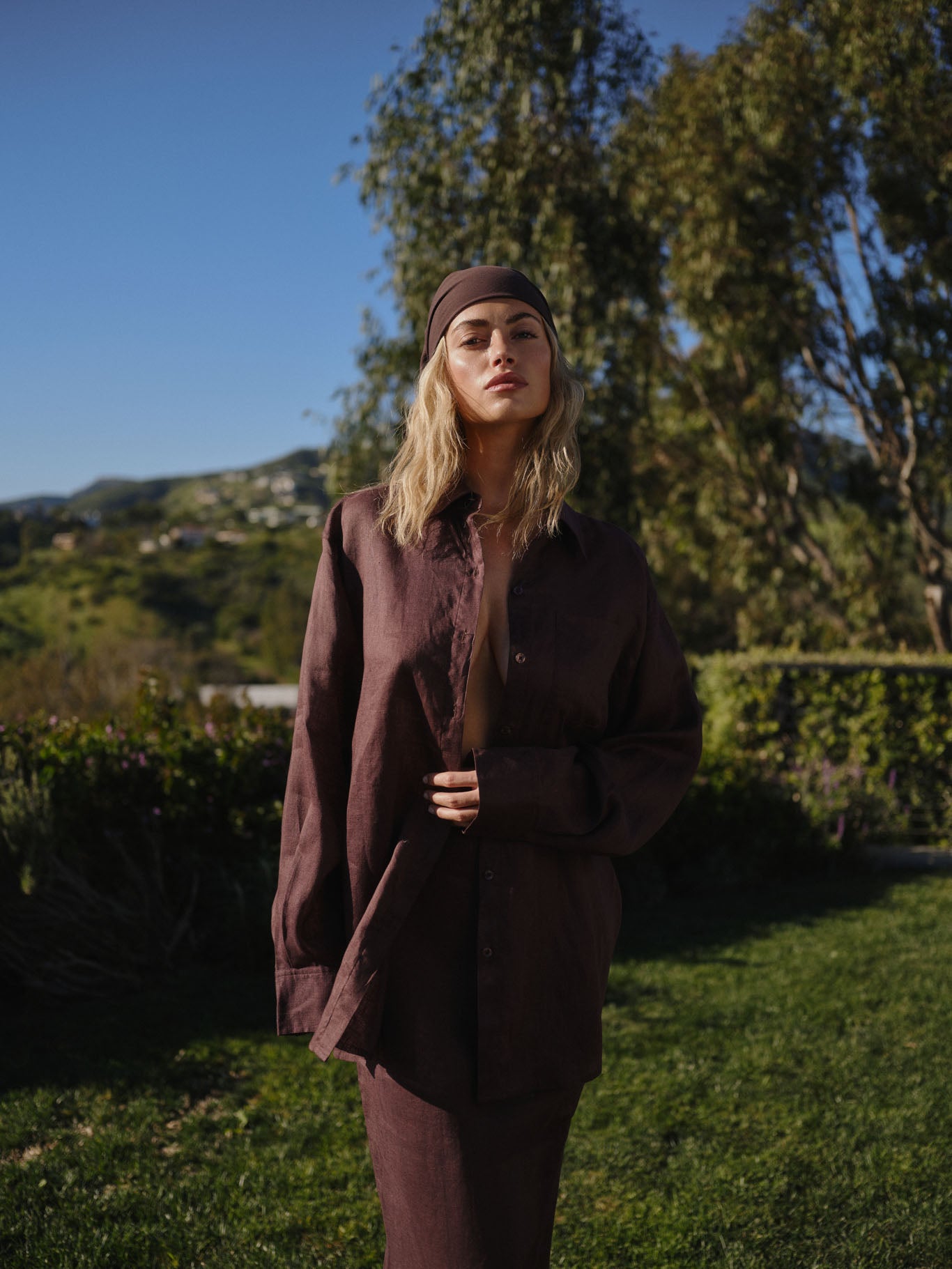 Fontelina Linen Skirt - Espresso Linen