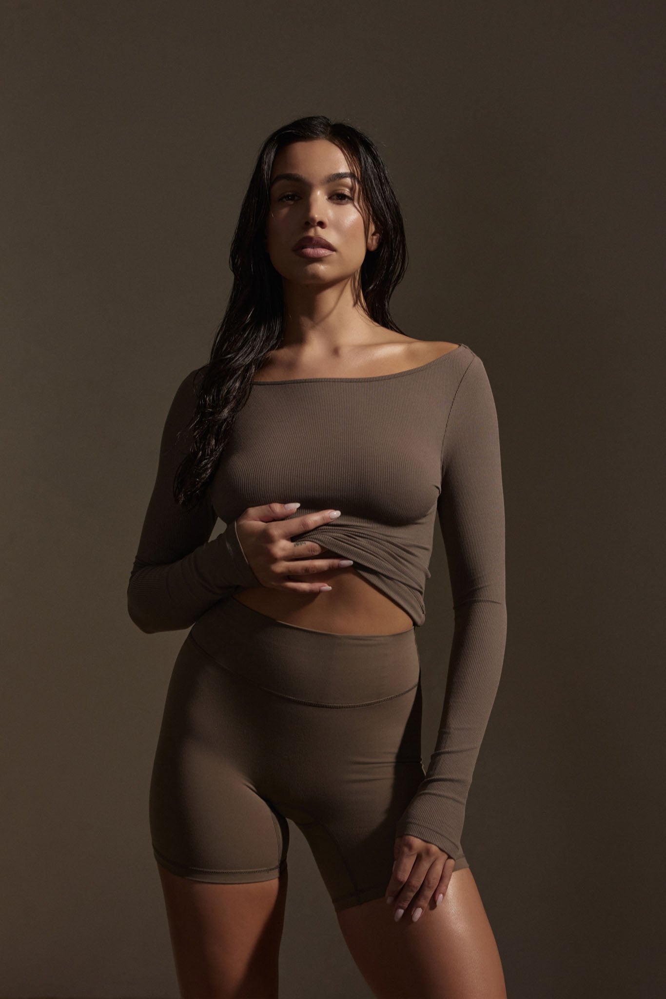 Paddington Long Sleeve - Stone Lightweight Rib