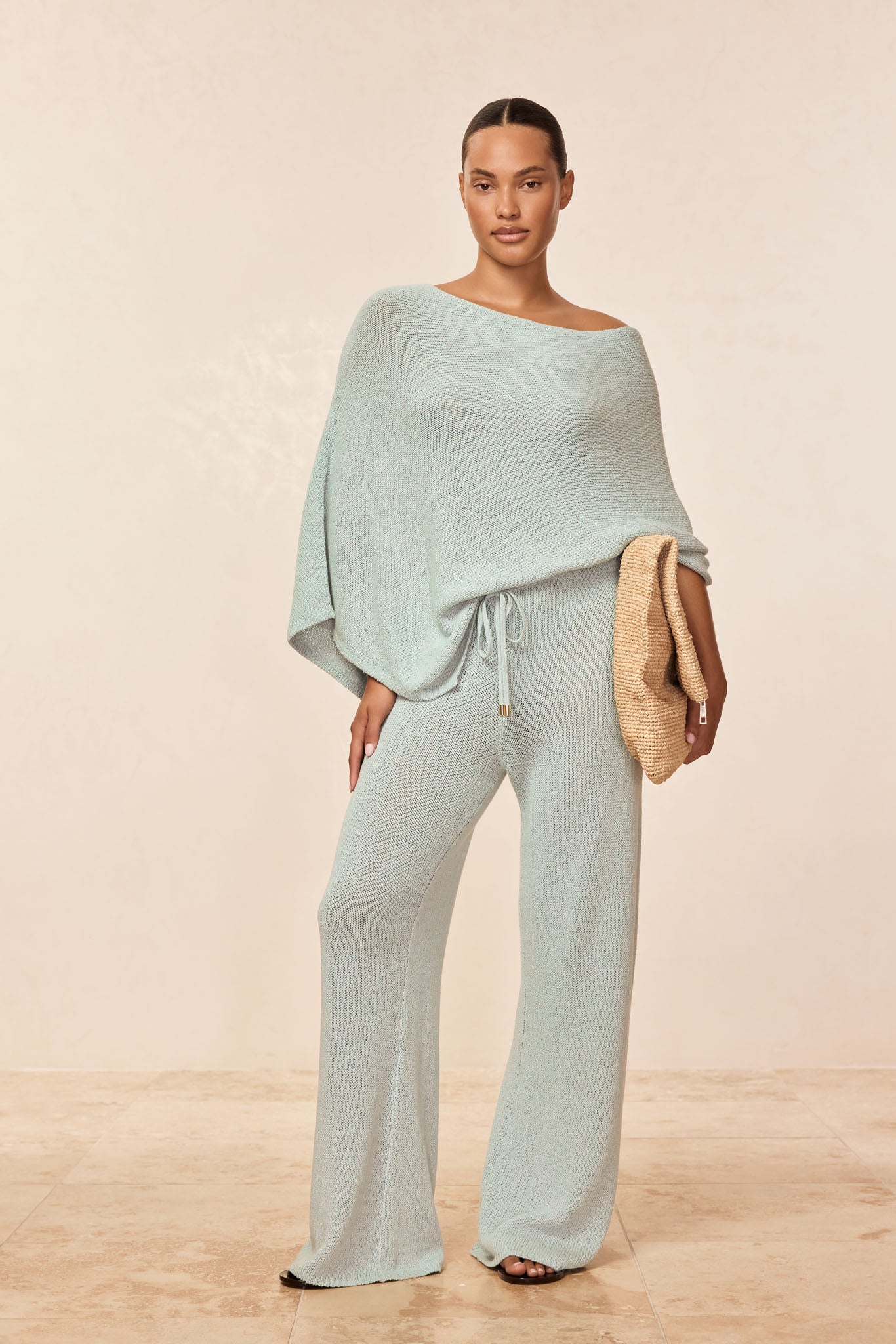 Belize Pant Open Knit - Light Slate