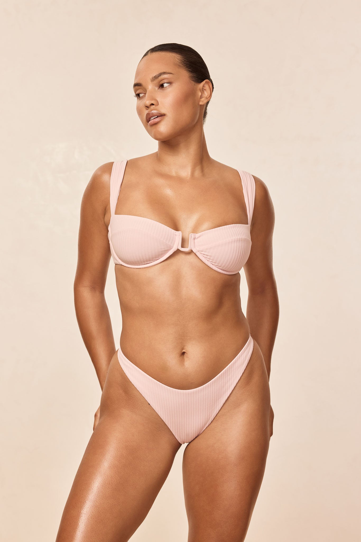 Cala Roja Top - Powder Pink Rib