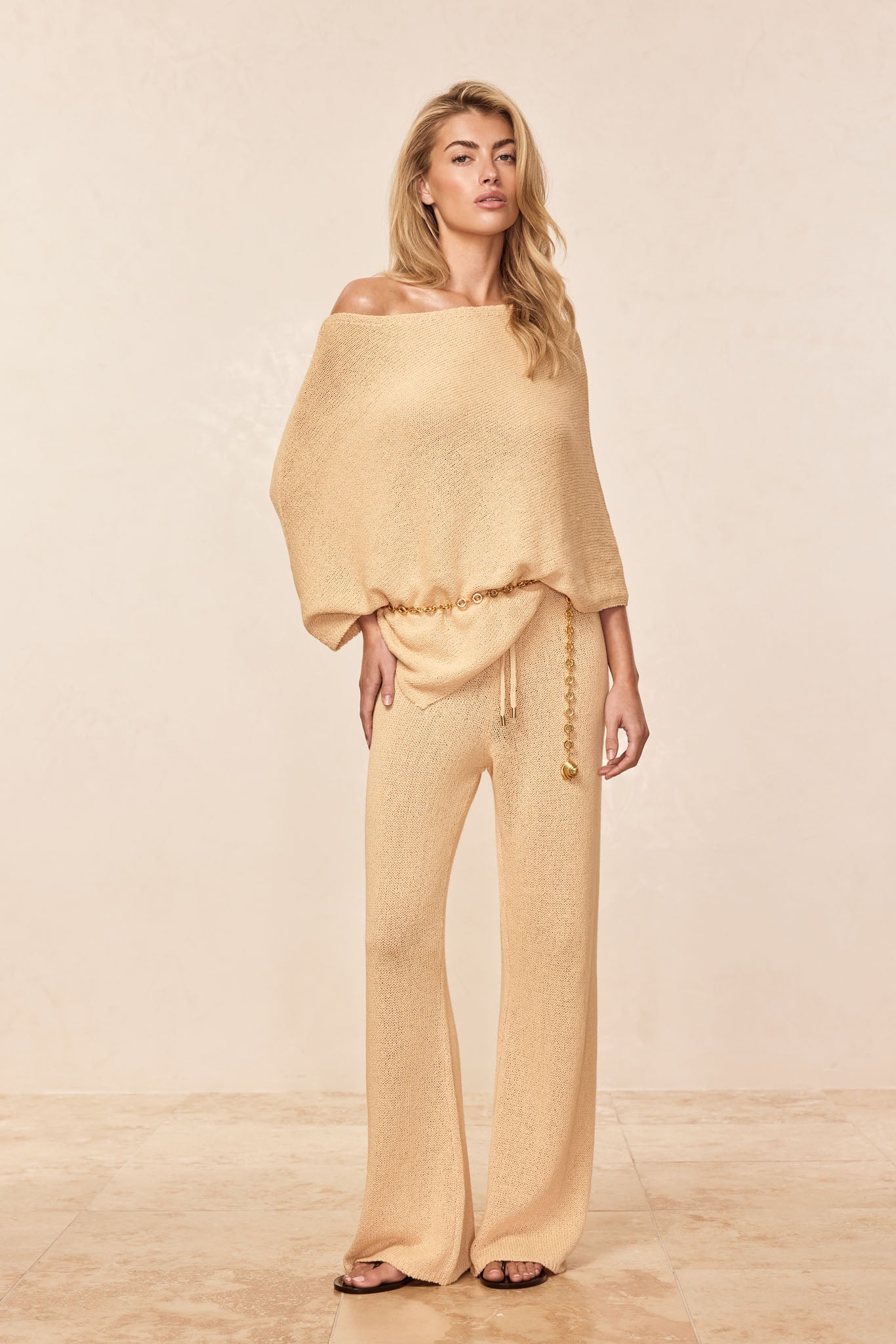 Belize Pant Open Knit - Raffia