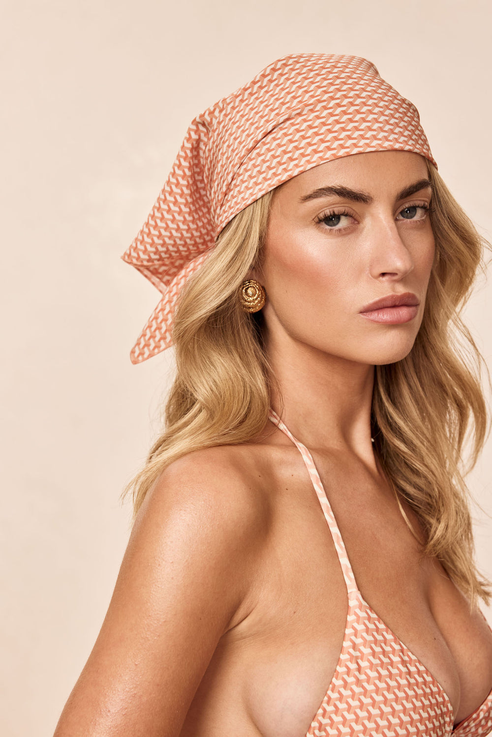 Monday Head Scarf - Micro Geo Silk – Monday Swimwear