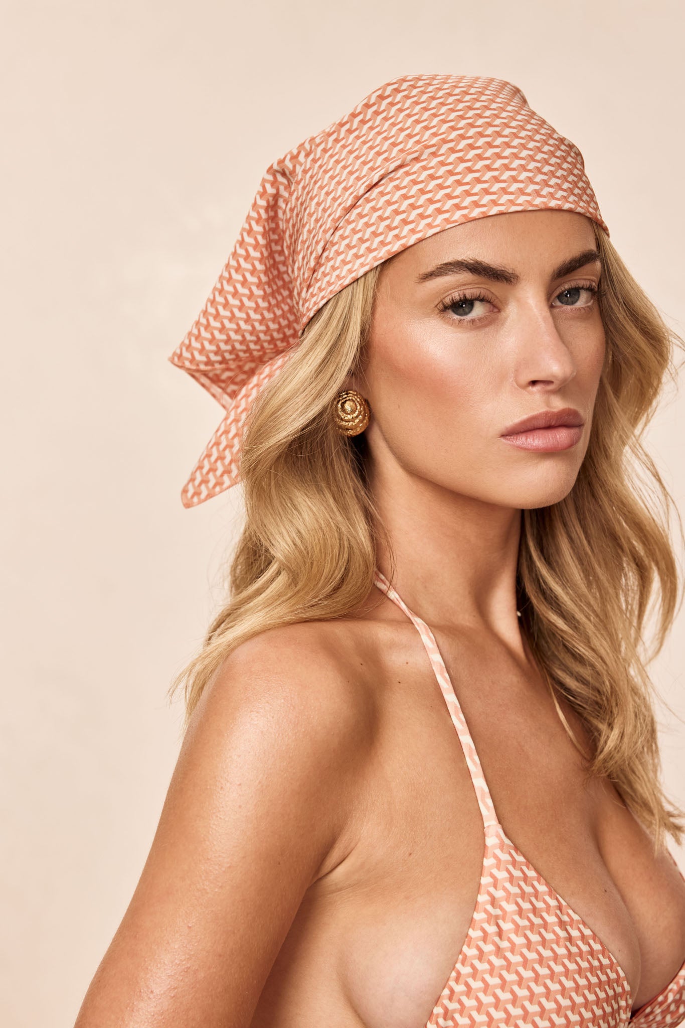Monday Head Scarf - Micro Geo Silk