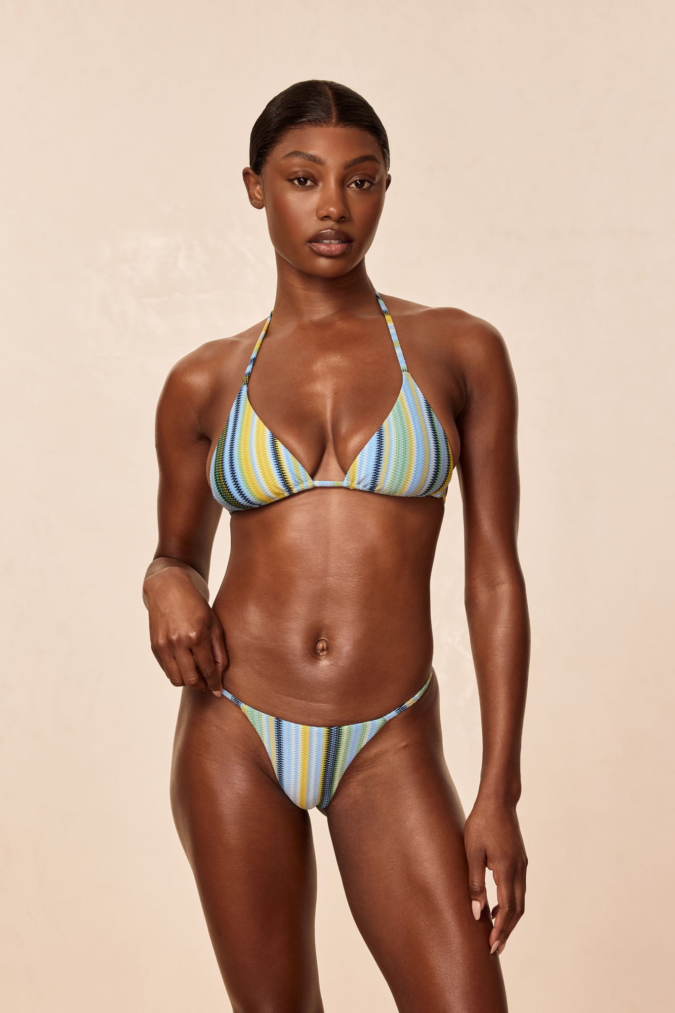Brazil Thong - Sardinia Stripe Azure
