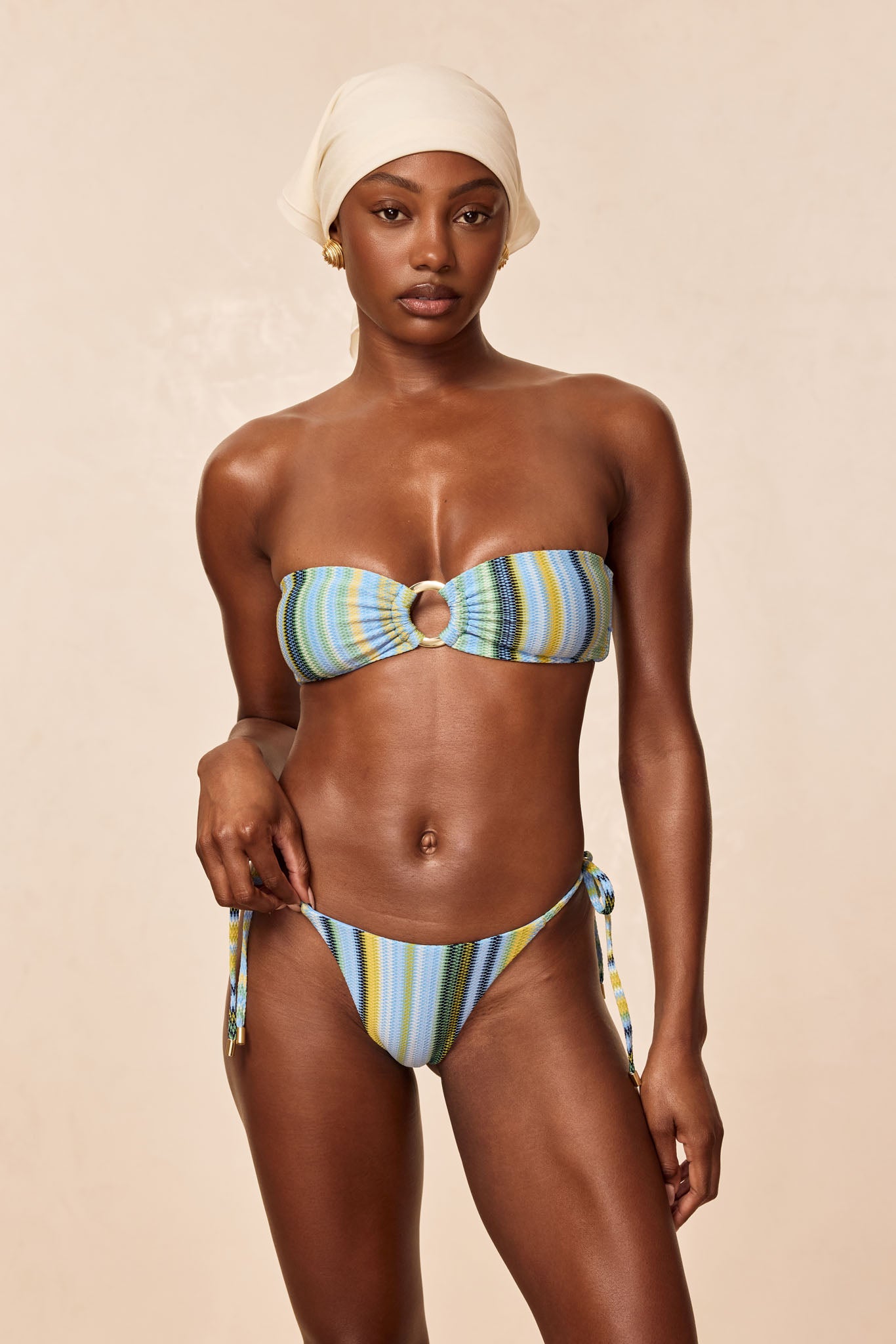 Costa Rica Top - Sardinia Stripe Azure