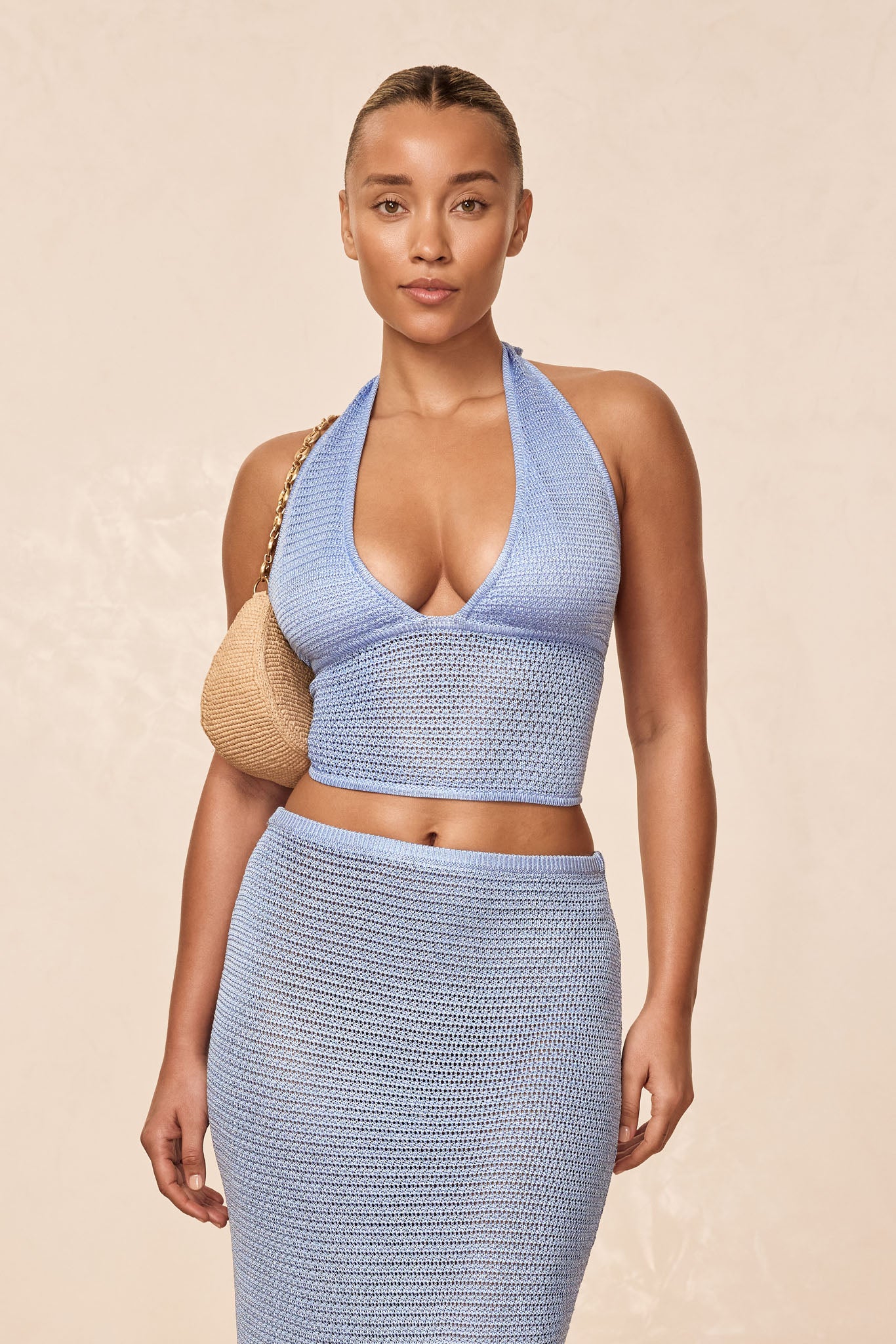 Toulon Top Lined - Sky Treble Knit
