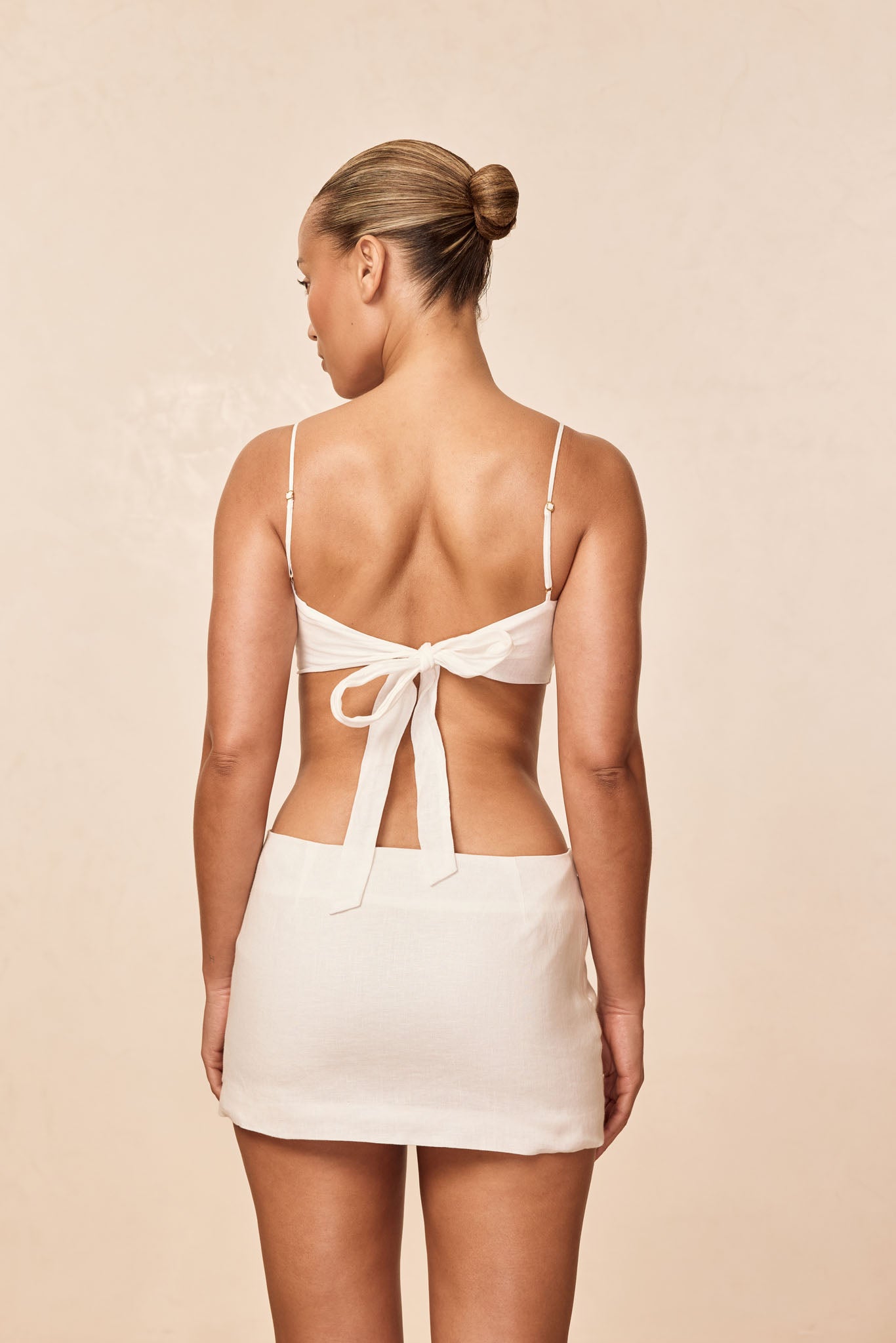 Fontelina Mini Skirt - White Linen