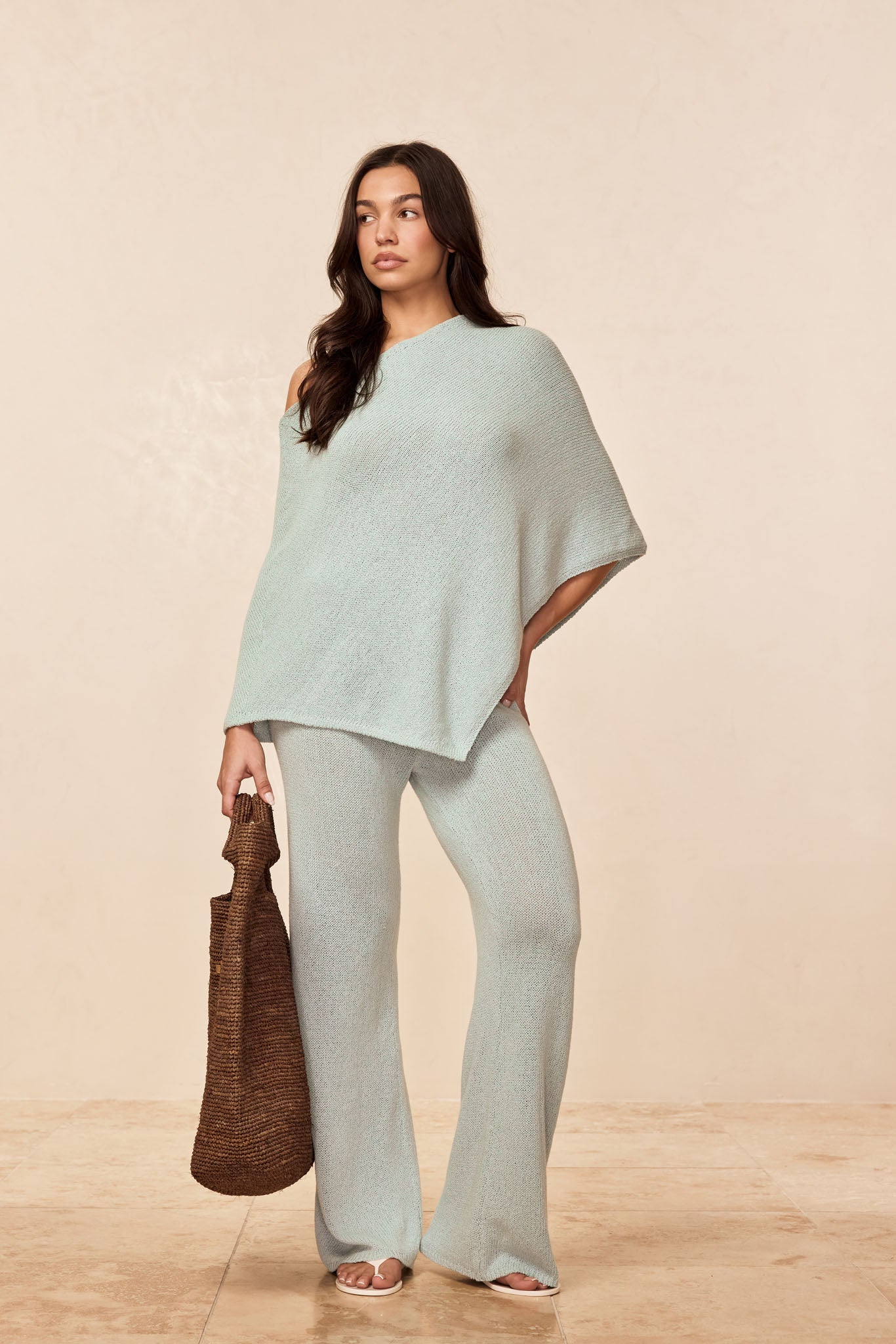 Belize Pant Open Knit - Light Slate