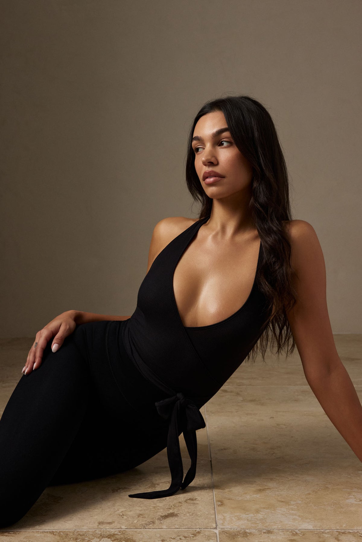 Yosemite Sleeveless Top - Black Lightweight Rib