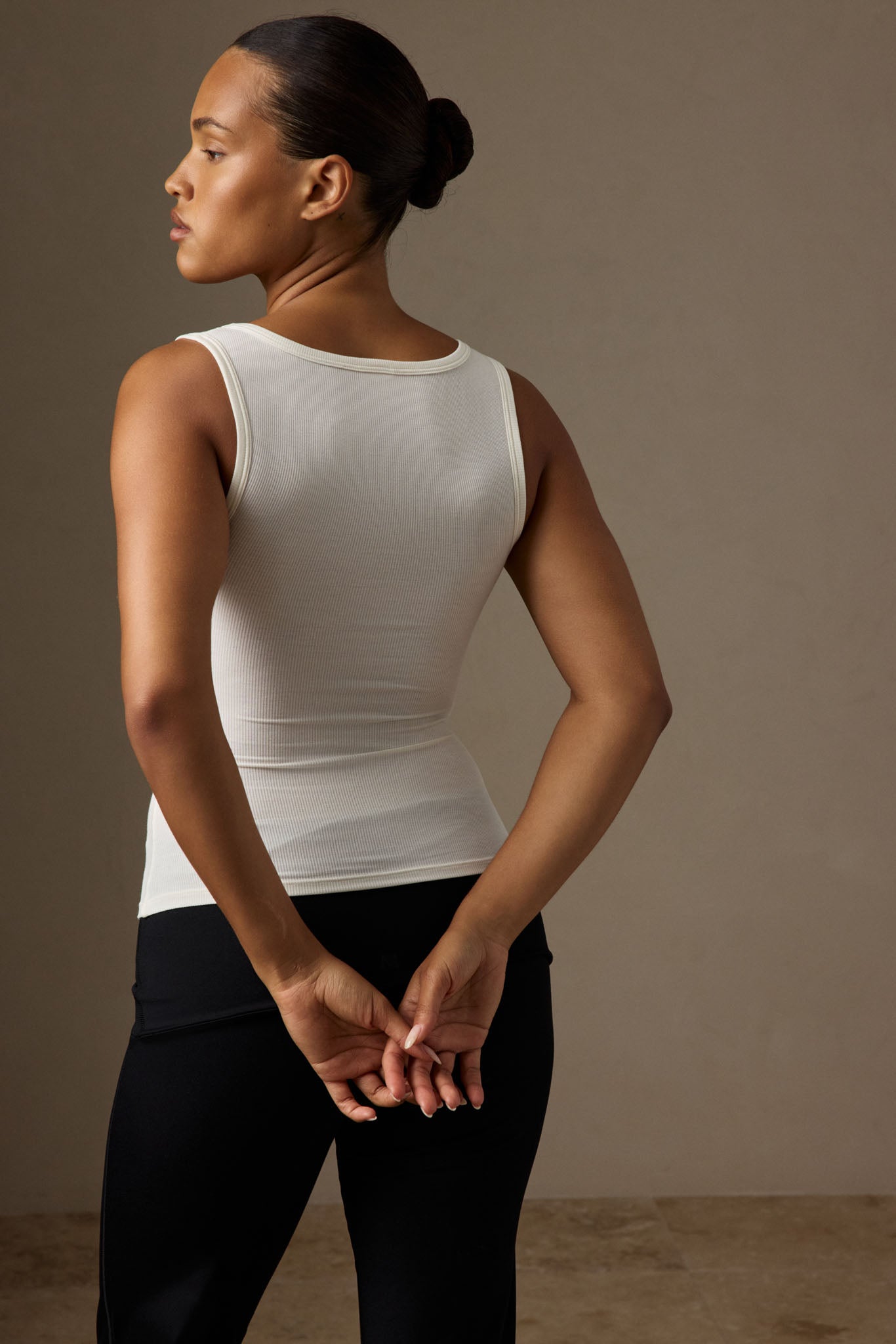 Tash Tank Long - Ivory Lightweight Rib