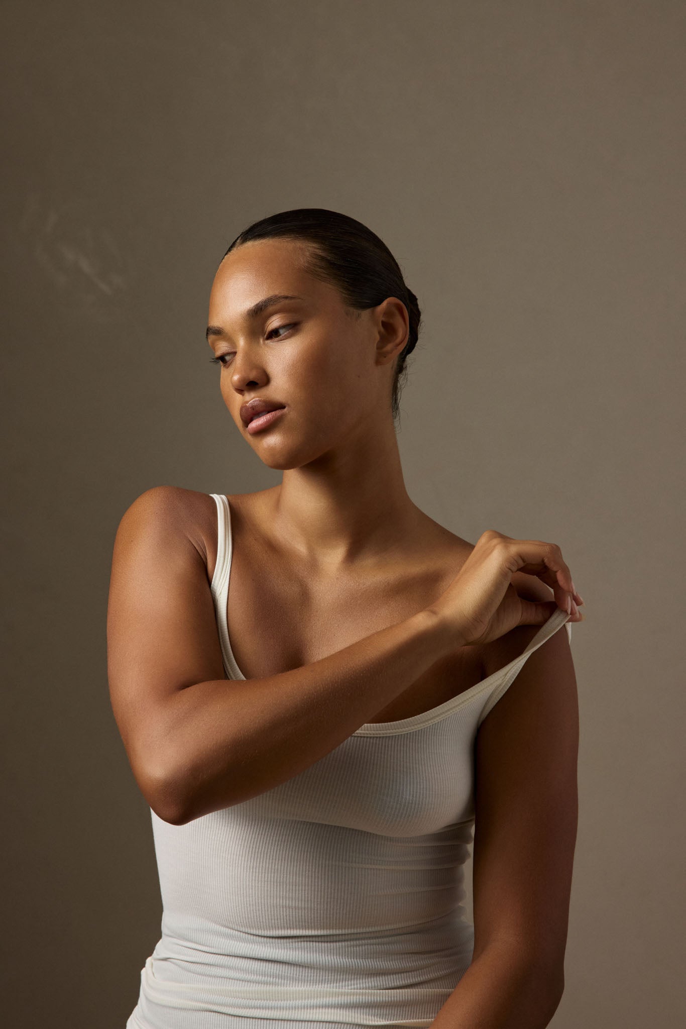 Devin Tank Long - Ivory Lightweight Rib