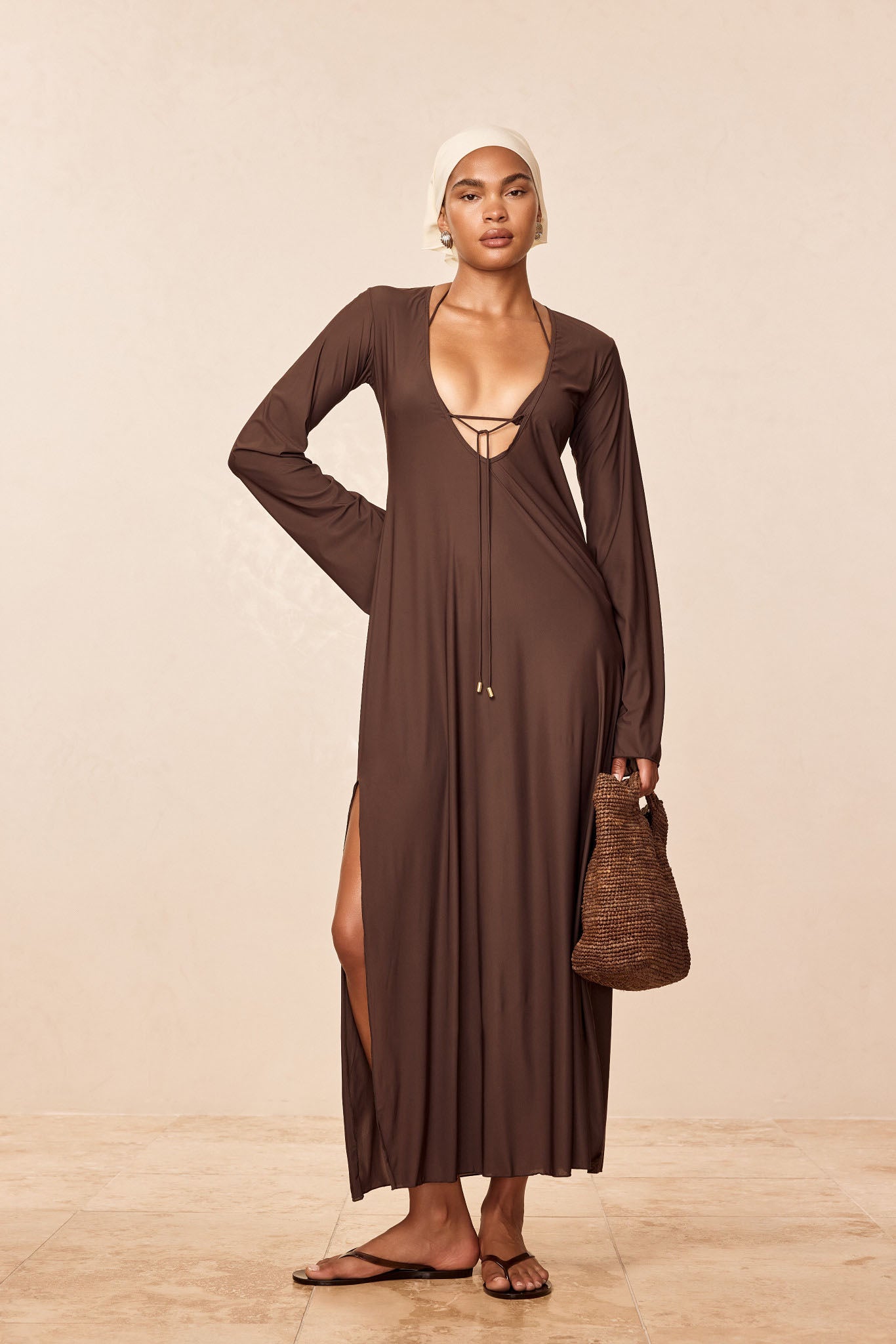 Marabella Kaftan - Espresso Tissue Jersey