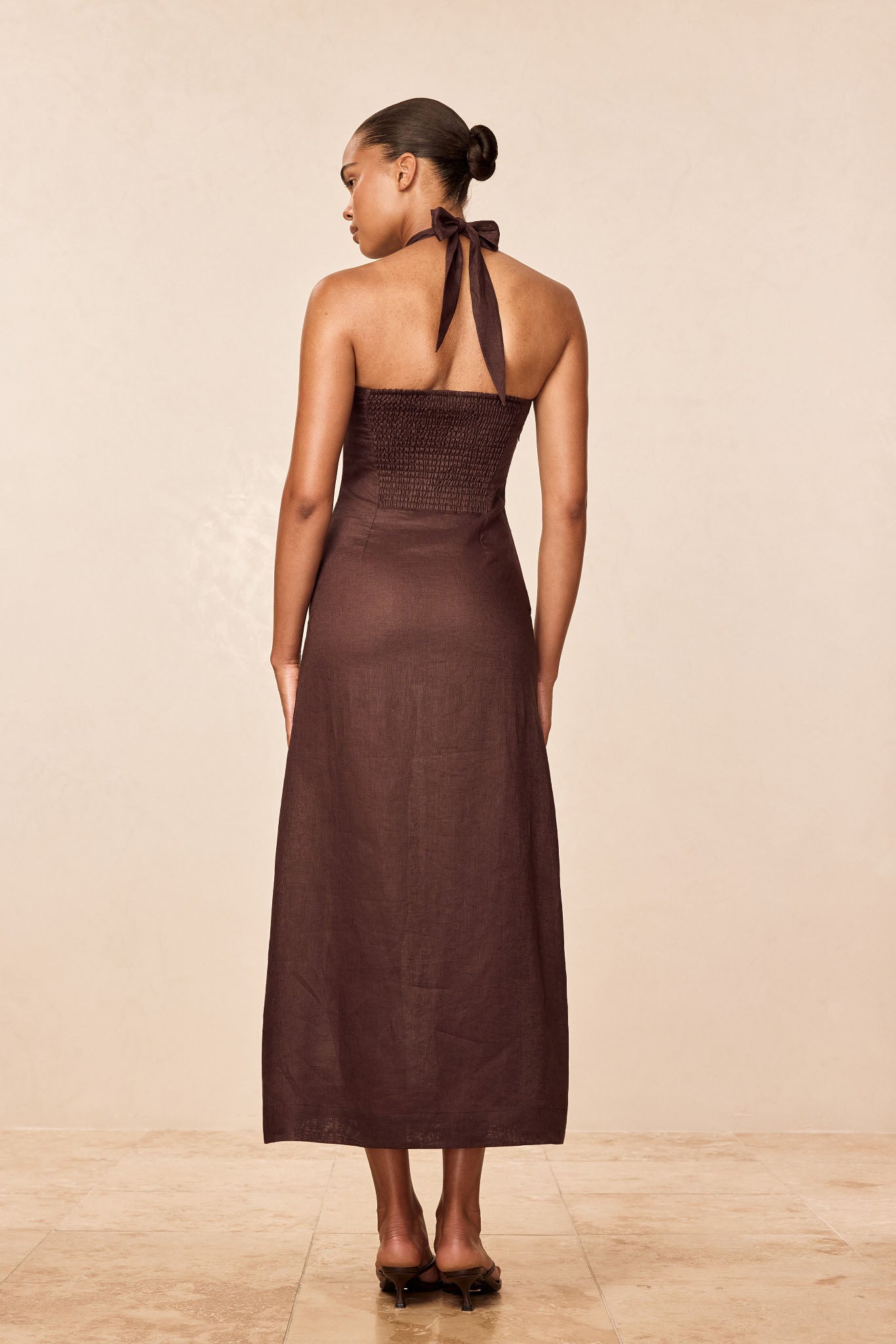 Montserrat Dress - Espresso Linen