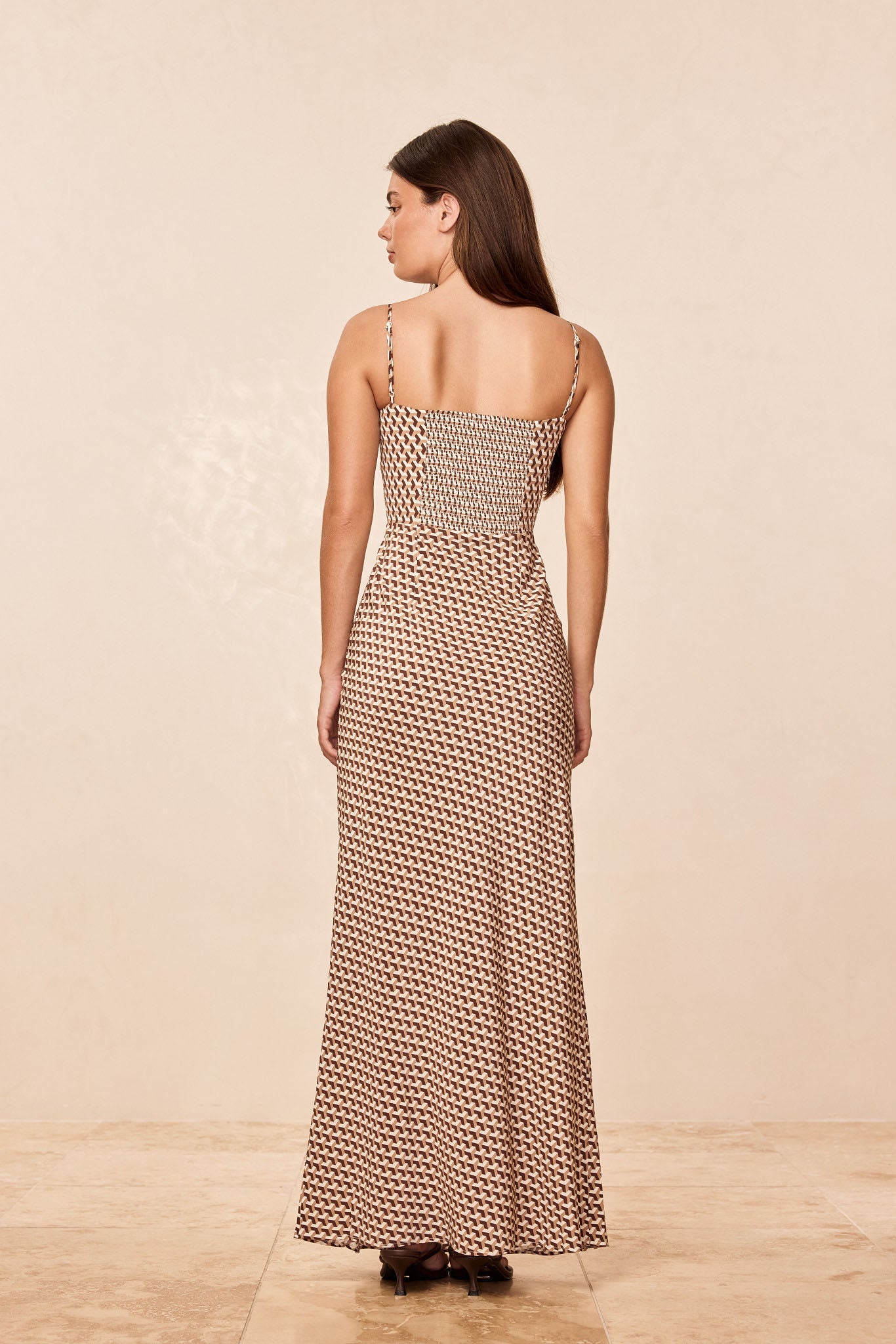 Fererra Dress - Husk Geo Silk