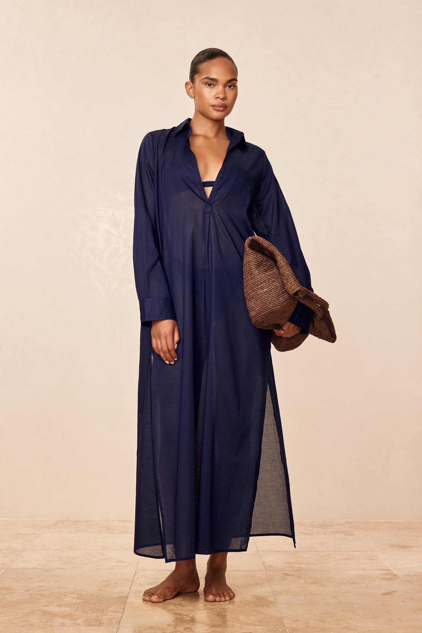 Kokomo Kaftan - Midnight Cotton Voile