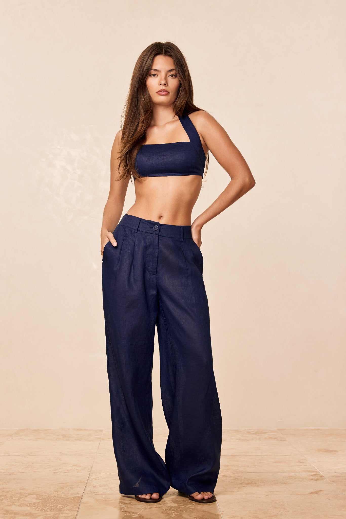Casablanca Pants - Midnight Linen