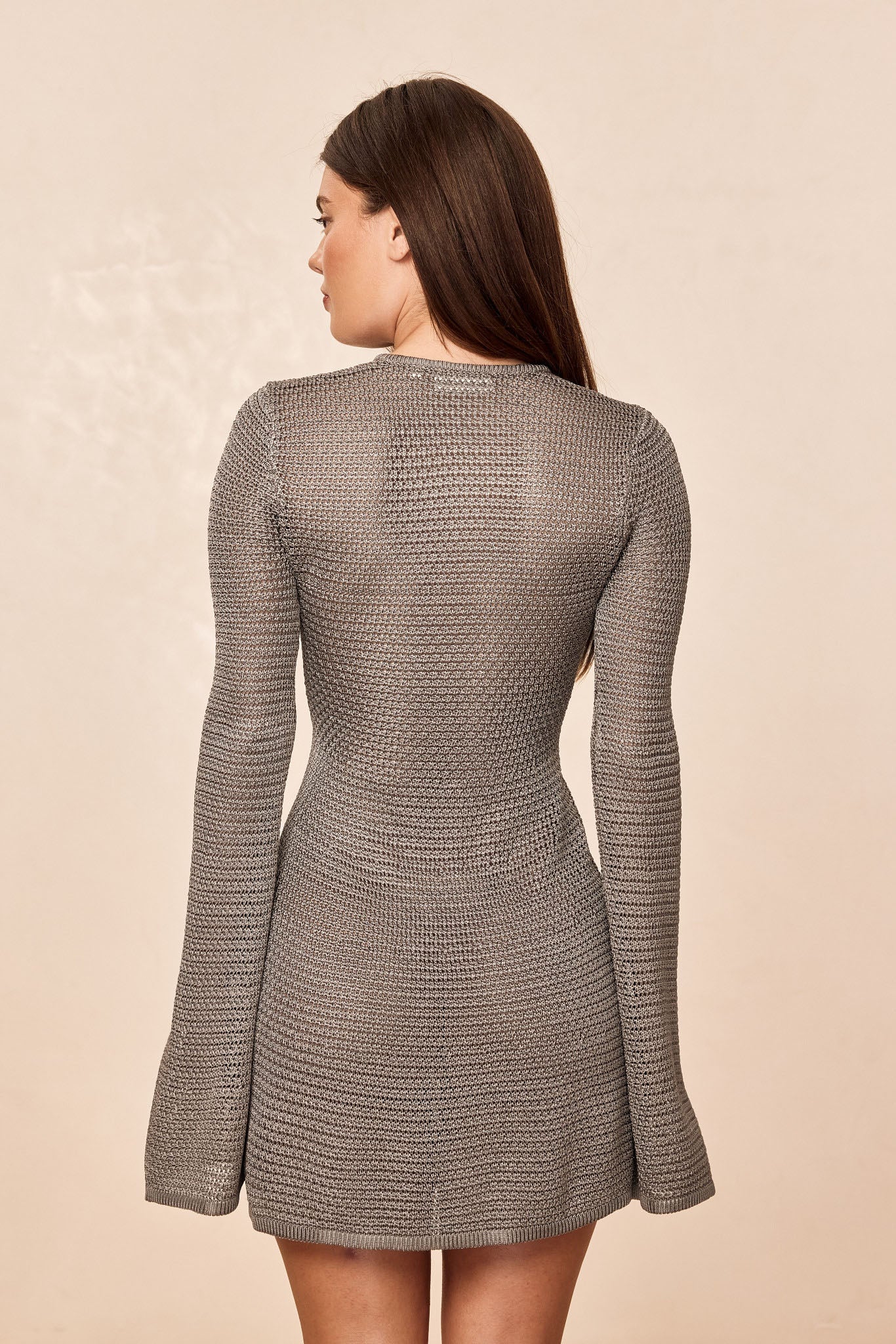 mini knit dress Riviera Cutout Back Midnight / M (US 4) hugging fit Chiara Mini Dress in Sheer